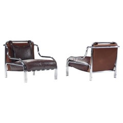 Very rare and stunning Stringa Lounge Chairs by Gae Aulenti for Poltronova Italy