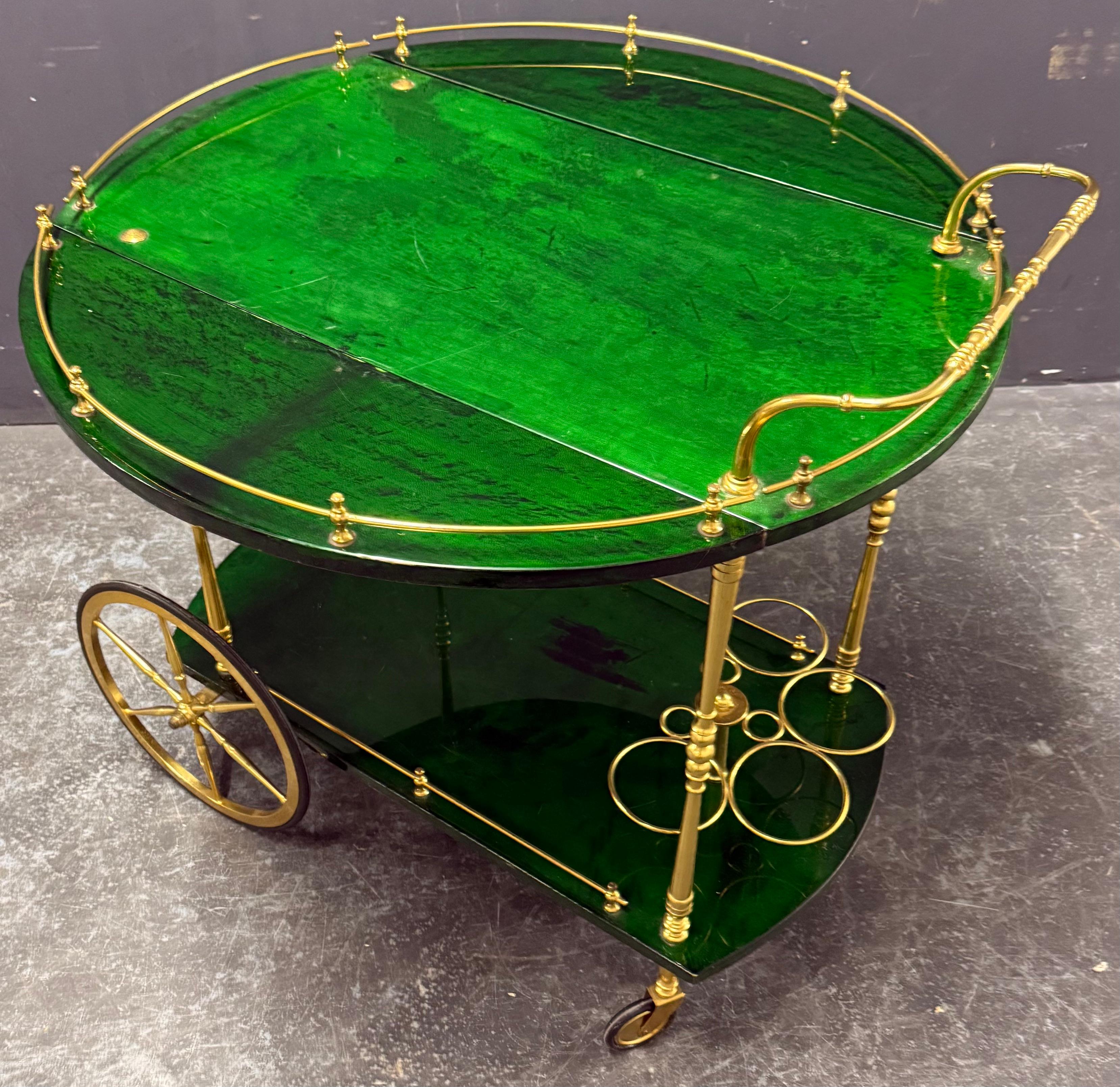 Très rare et inhabituel chariot de bar Aldo Tura État moyen - En vente à Munich, DE