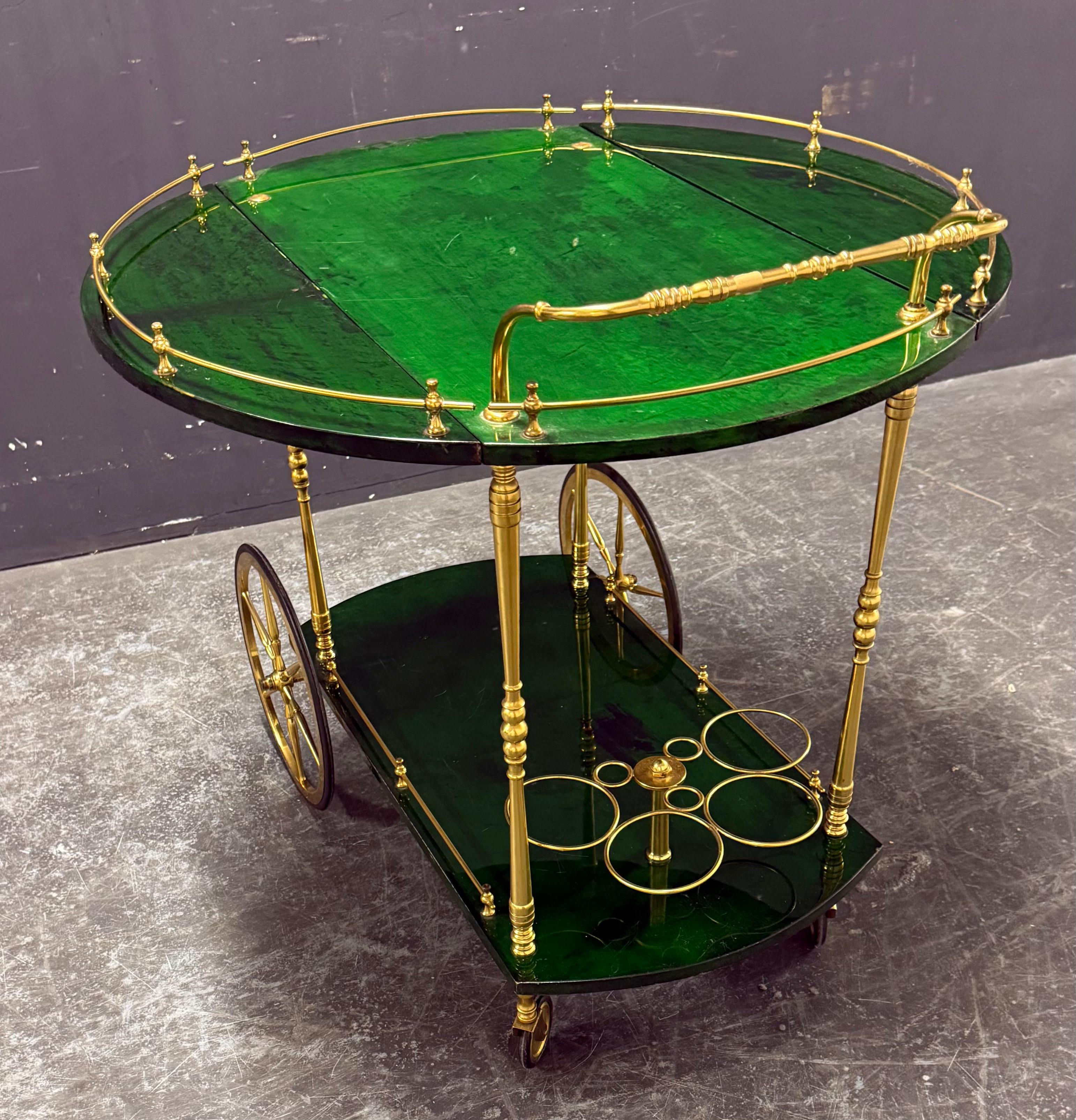 Très rare et inhabituel chariot de bar Aldo Tura en vente 1