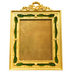 Very Rare and Unusual Antique French Enamel and Bronze Frame
