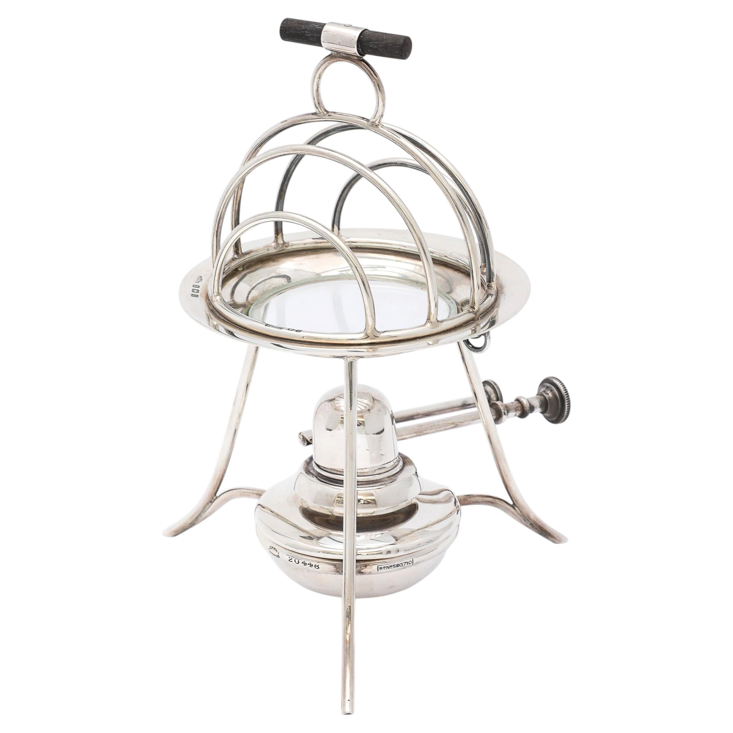 Very Rare Unusual Art Deco Period Sterling Silver Toast Rack on Stand - Asprey