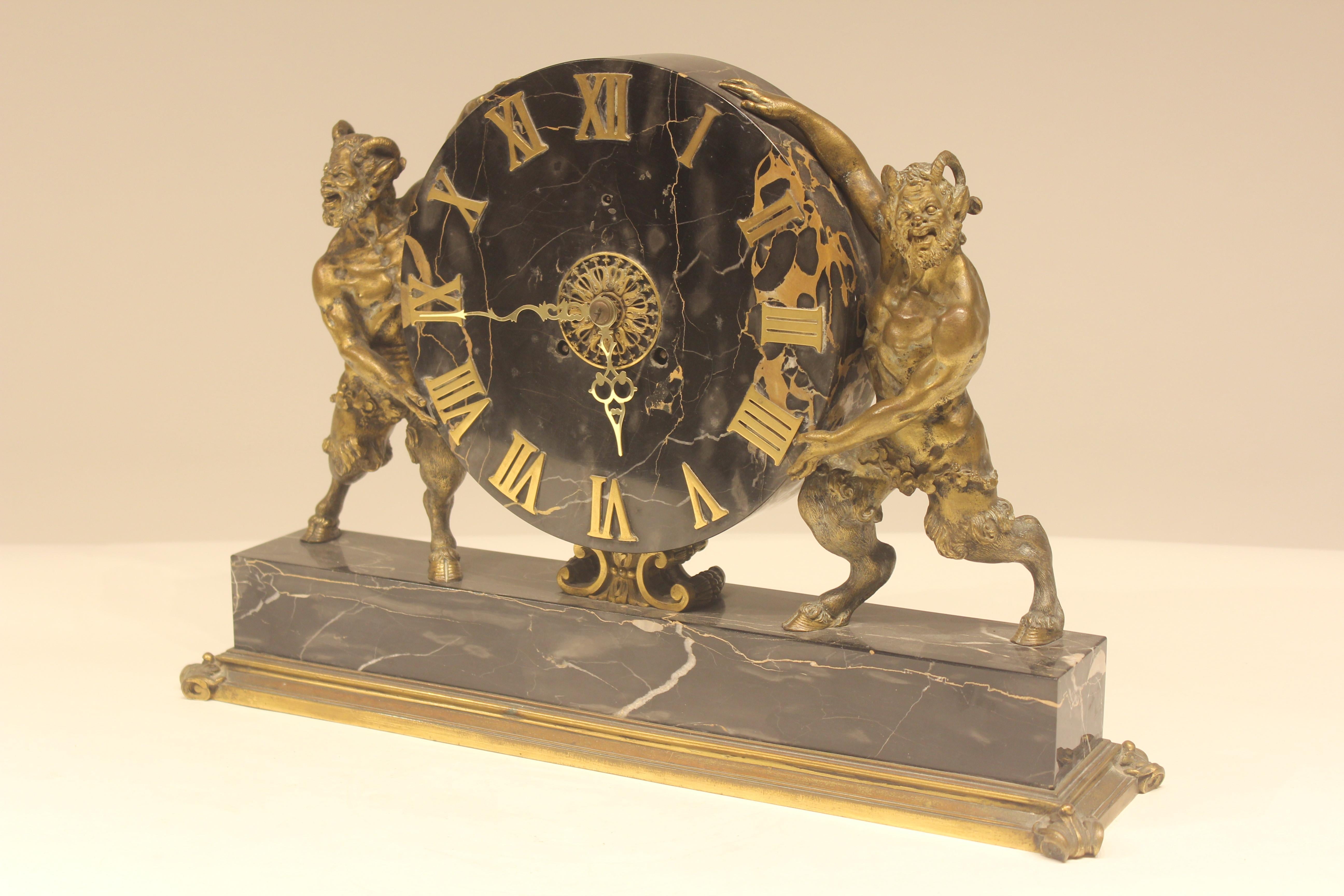 Art Nouveau Very Rare and Unusual Signed E.F. Caldwell Mantel Clock For Sale
