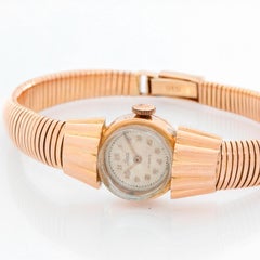 Very Rare and Unusual Vintage 14 Karat Gold Art Deco Style Ladies Lance Watch