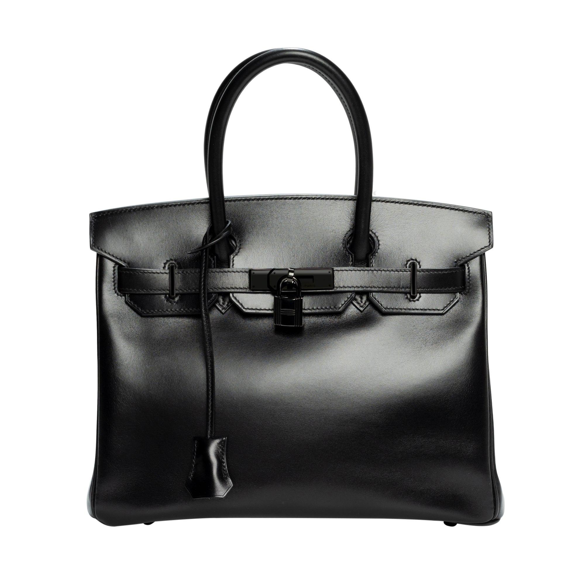 Hermes So Black Box Birkin 30cm Handmade Bag