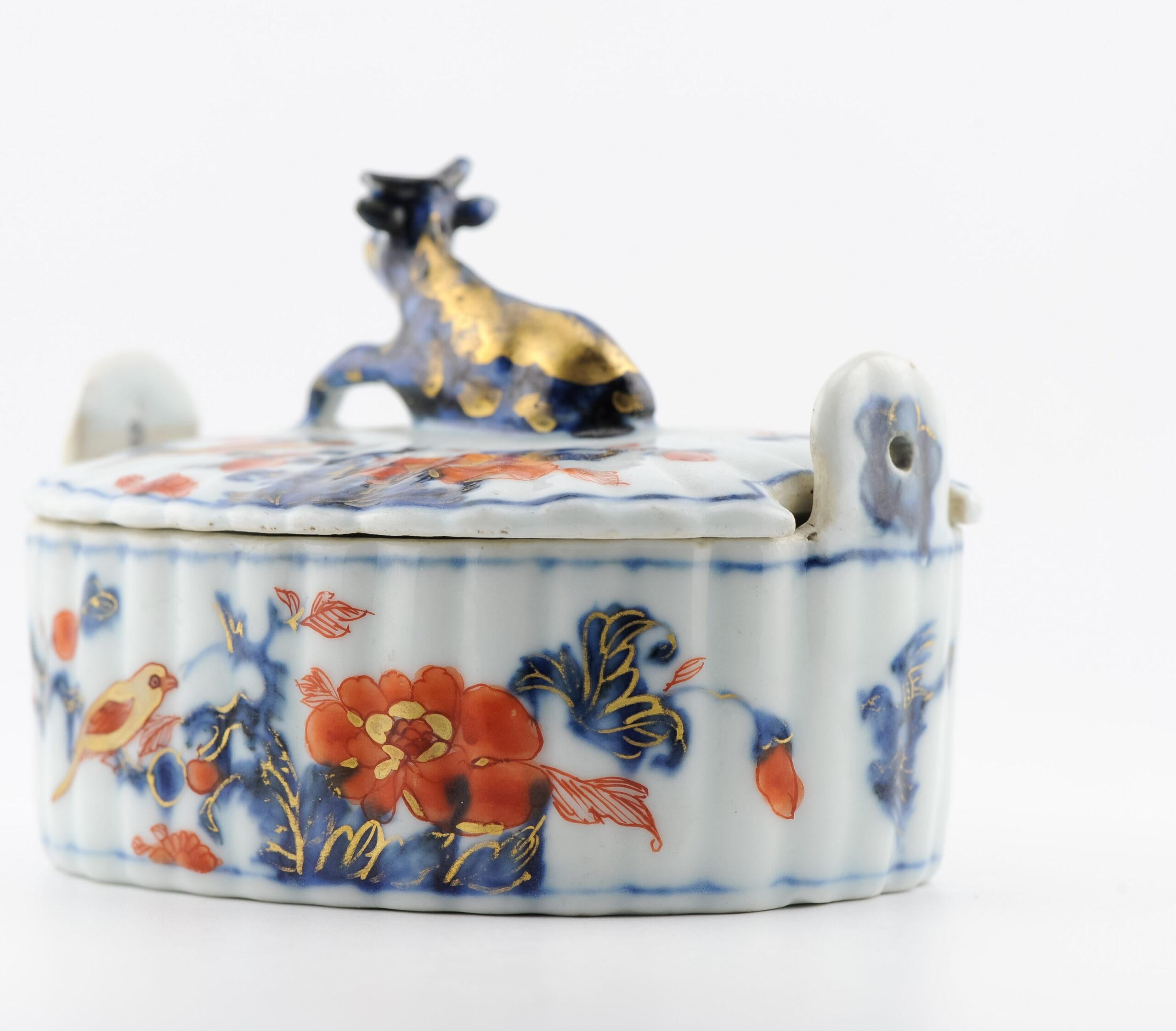 Très rare soupière à beurre de vache Kangxi en porcelaine chinoise de Delft du 18e siècle en vente 4
