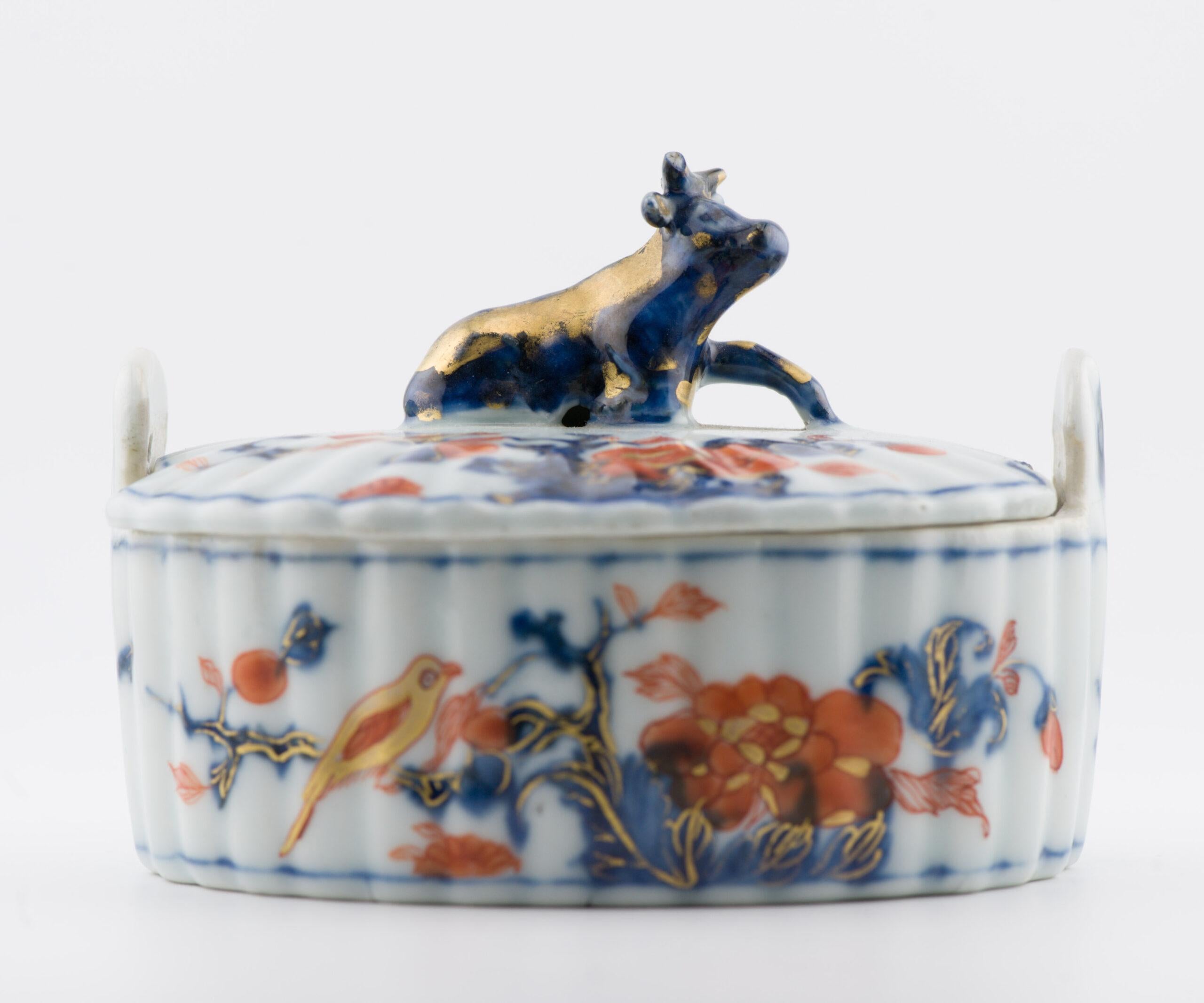 Qing Très rare soupière à beurre de vache Kangxi en porcelaine chinoise de Delft du 18e siècle en vente