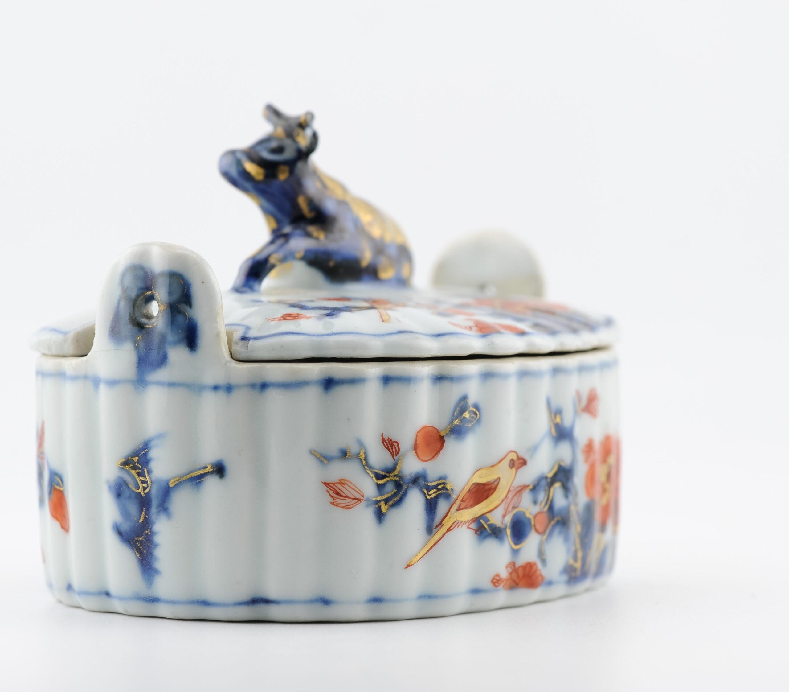 Très rare soupière à beurre de vache Kangxi en porcelaine chinoise de Delft du 18e siècle en vente 1