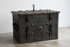 Very Rare Antique Armada Box or Strongbox in Iron Early 17th Century