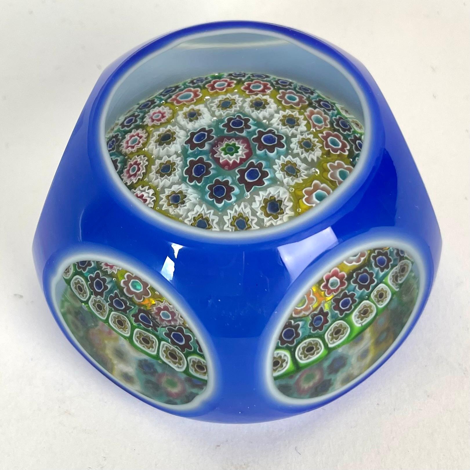 Very Rare Antique Baccarat Glass Paperweight with complex Millefiori In Good Condition For Sale In Knivsta, SE