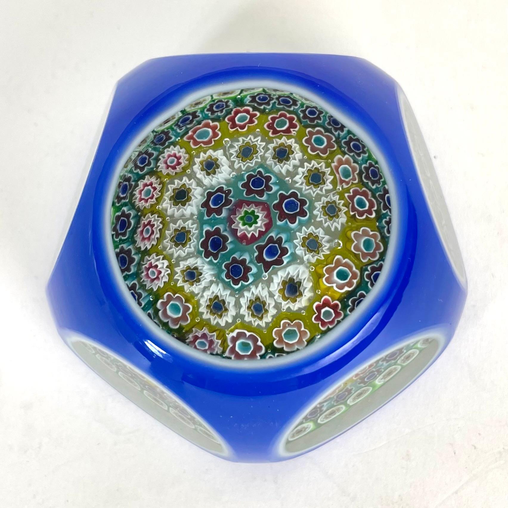 Late 19th Century Very Rare Antique Baccarat Glass Paperweight with complex Millefiori For Sale