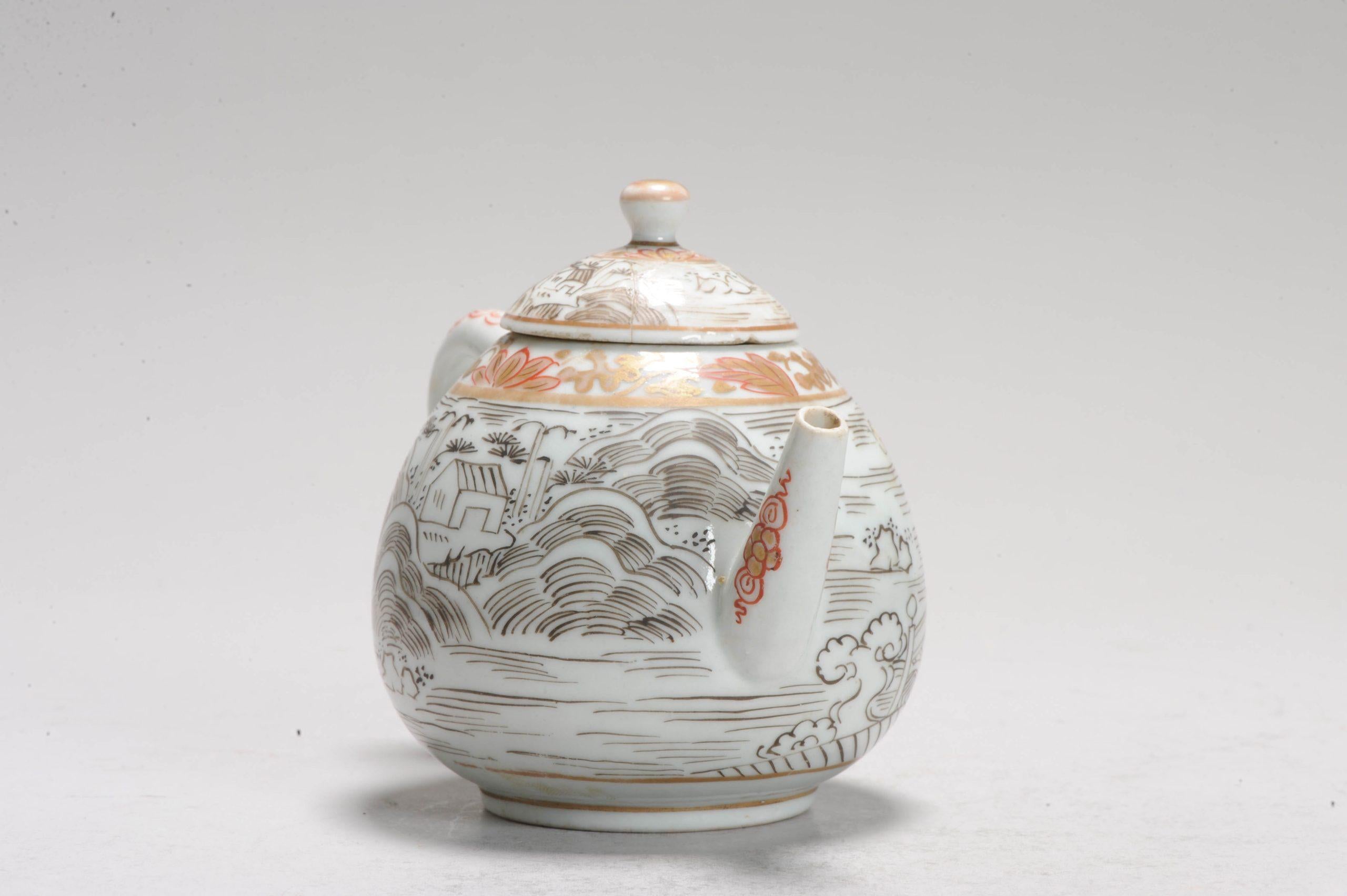 Muy rara Tetera Antigua Ca 1700 Porcelana Japonesa Decorada Grisaille siglo XVIII y antes en venta