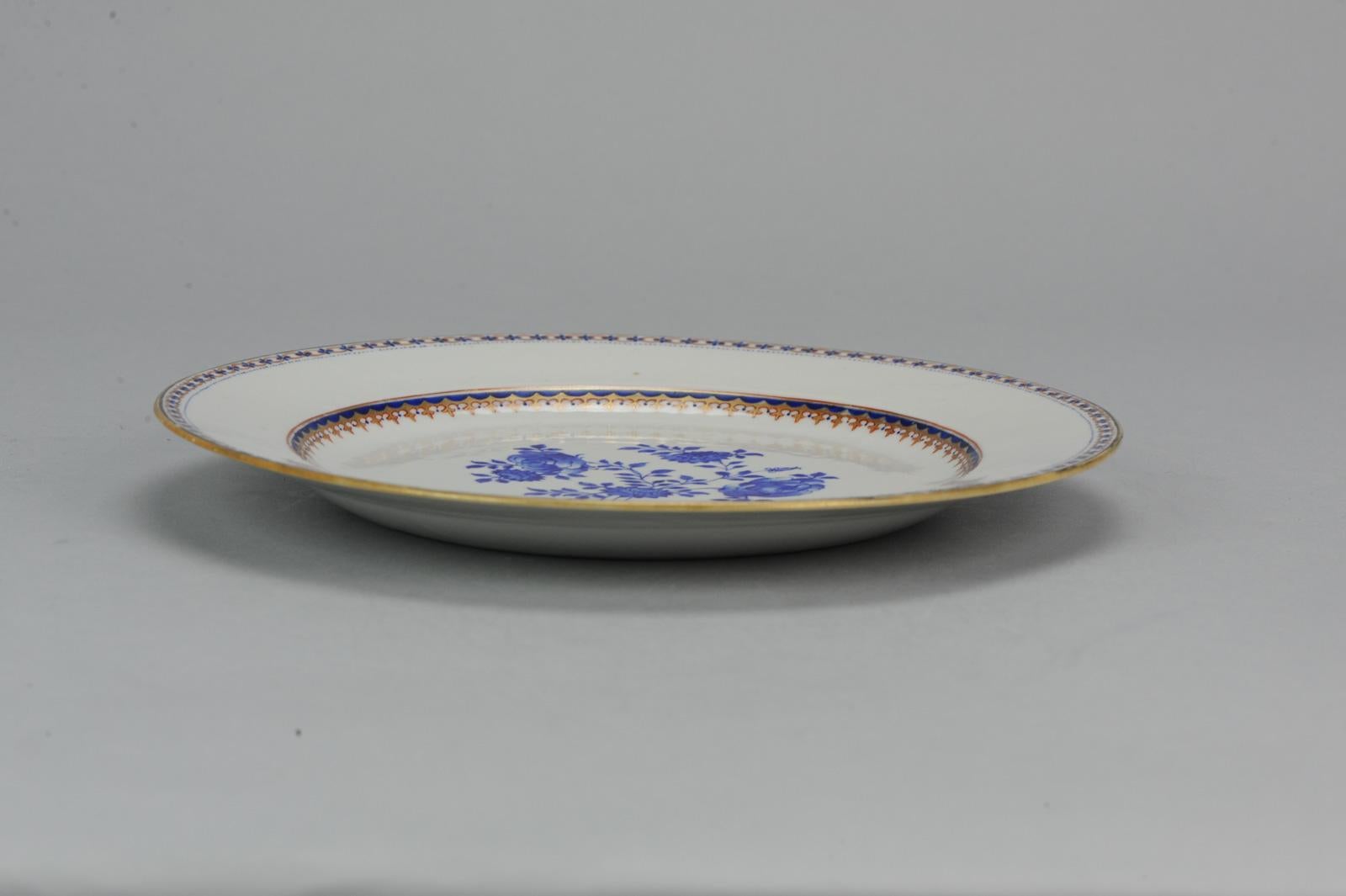 Very Rare Antique Chinese 18th Century Qianlong Period Dinner Plate Qing For Sale 10