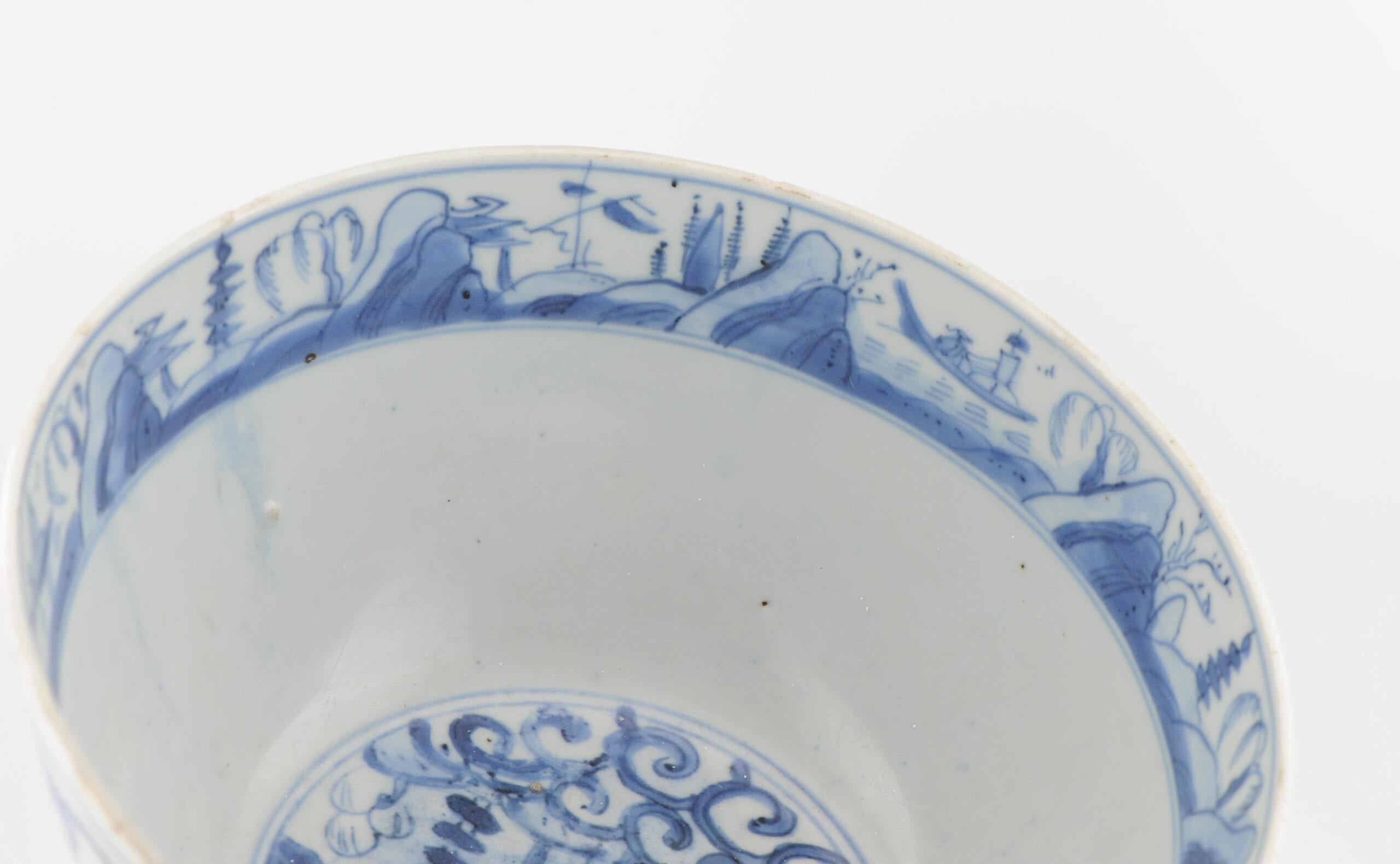 Rarissima ciotola antica di porcellana cinese Jiajing - periodo Wanli 1560-1600 con in vendita 5