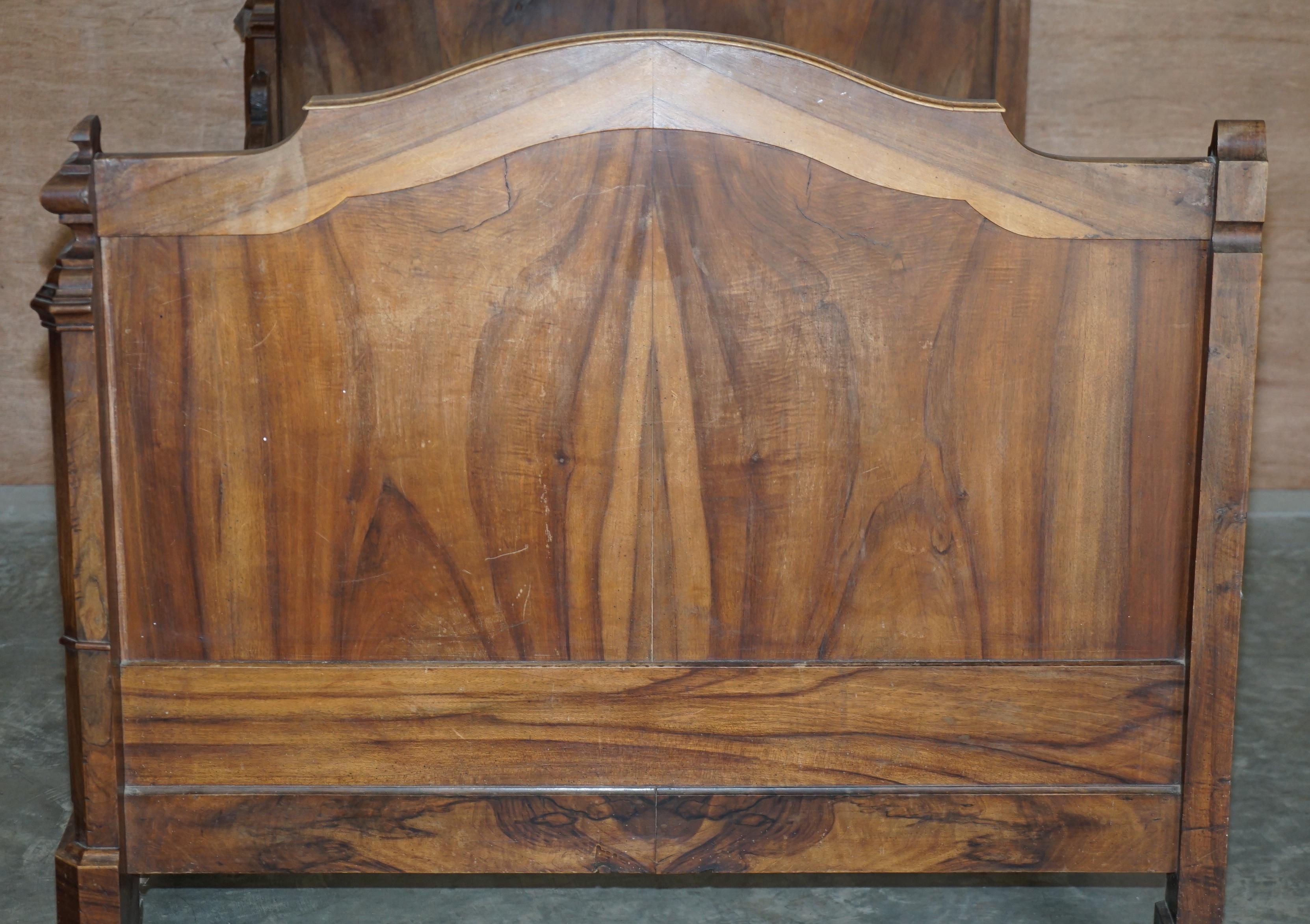 Very Rare Antique circa 1835 Hardwood French Louis Philippe Alcove Daybed Frame 13