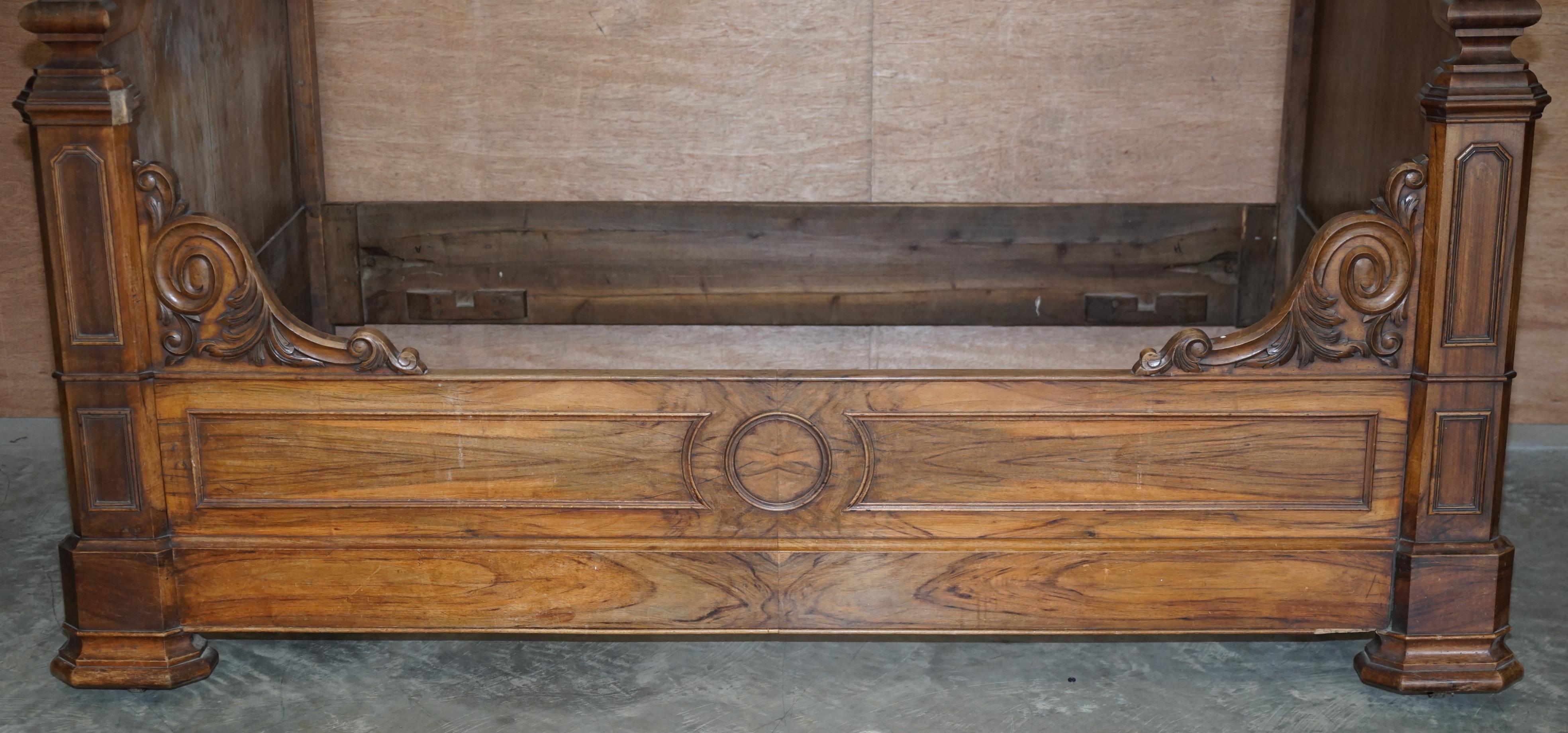 Very Rare Antique circa 1835 Hardwood French Louis Philippe Alcove Daybed Frame 1