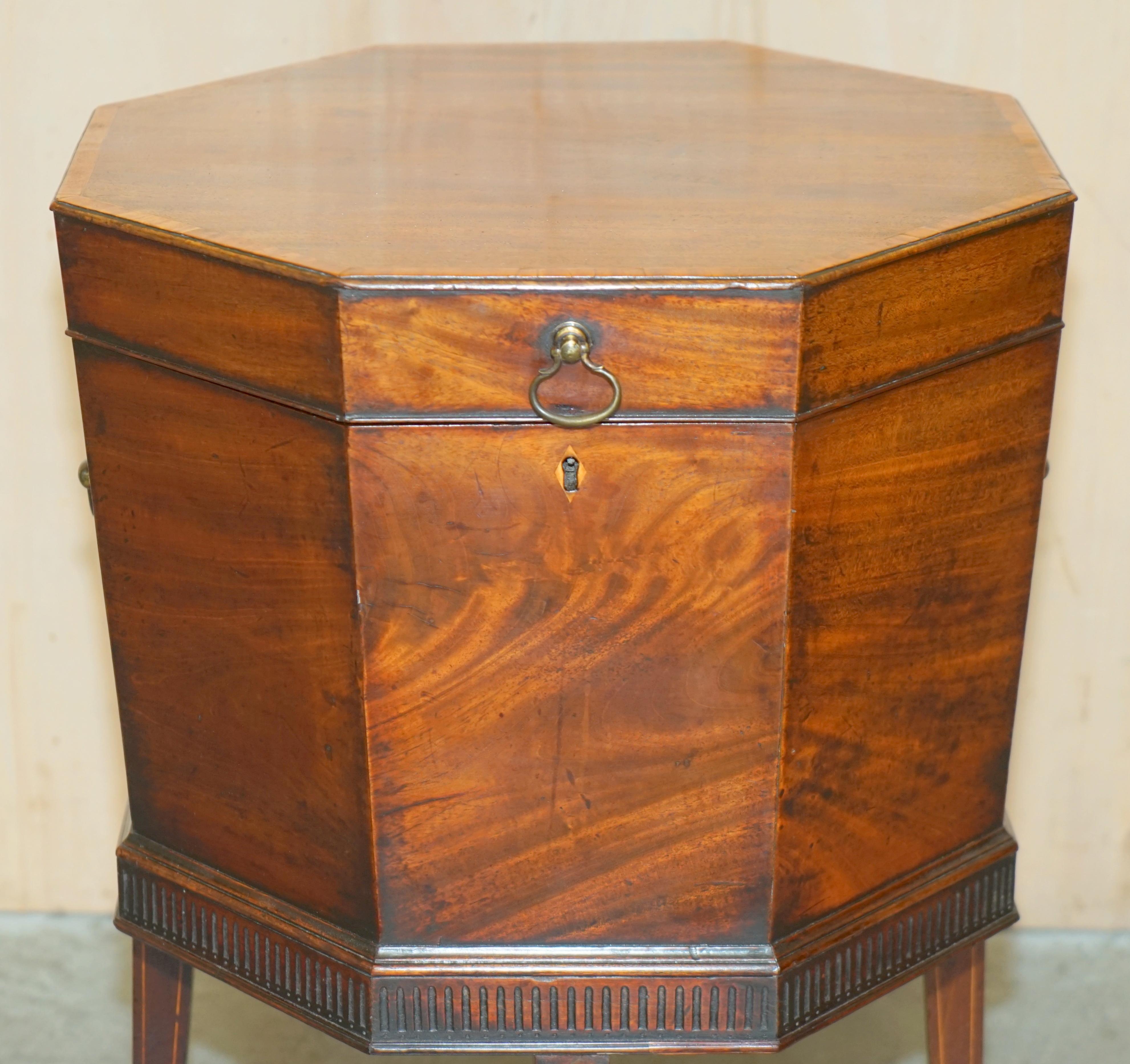 Hand-Crafted Very Rare Antique Fully Restored George III 1780 Hardwood Wine Cooler Cellarette For Sale
