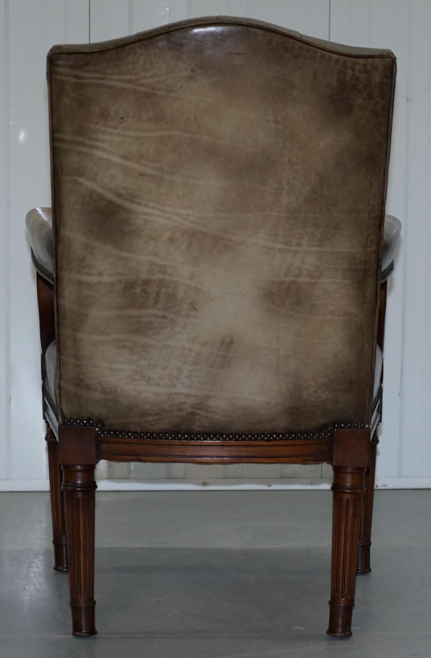 Very Rare Antique Georgian Chesterifled Gainsborough Carver Office Desk Armchair 12