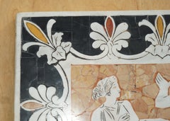 Very Rare Antique Italian circa 1860 Marble Mosaic Neoclassical Panel Table Top