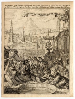 Very Rare Antique Print of the Kings Celebrations in Pegu, Myanmar, 1682