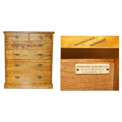 VERY RARE ANTiQUE VICTORIAN HOWARD & SON'S STAMPED VICTORIAN CHEST OF DRAWERS