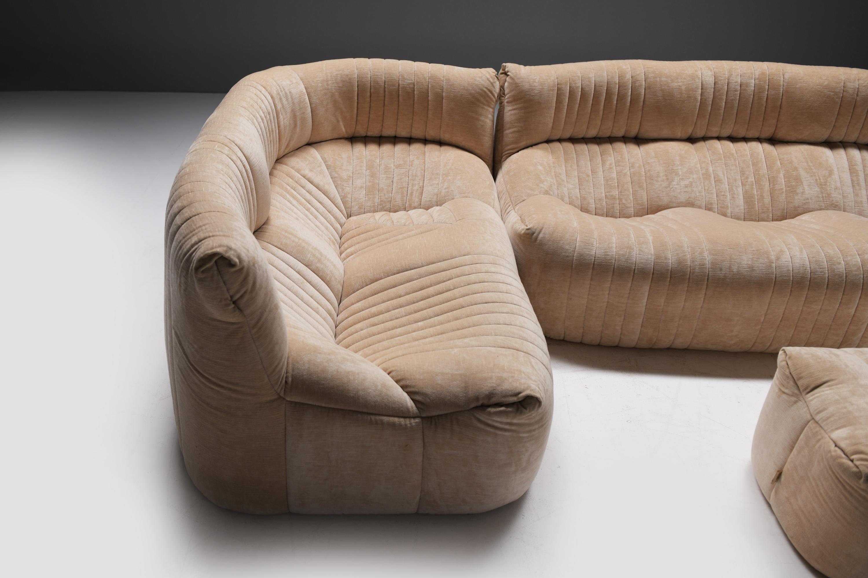 Very rare ARALIA set 1983 in original fabric by Michel Ducaroy for Ligne Roset For Sale 7