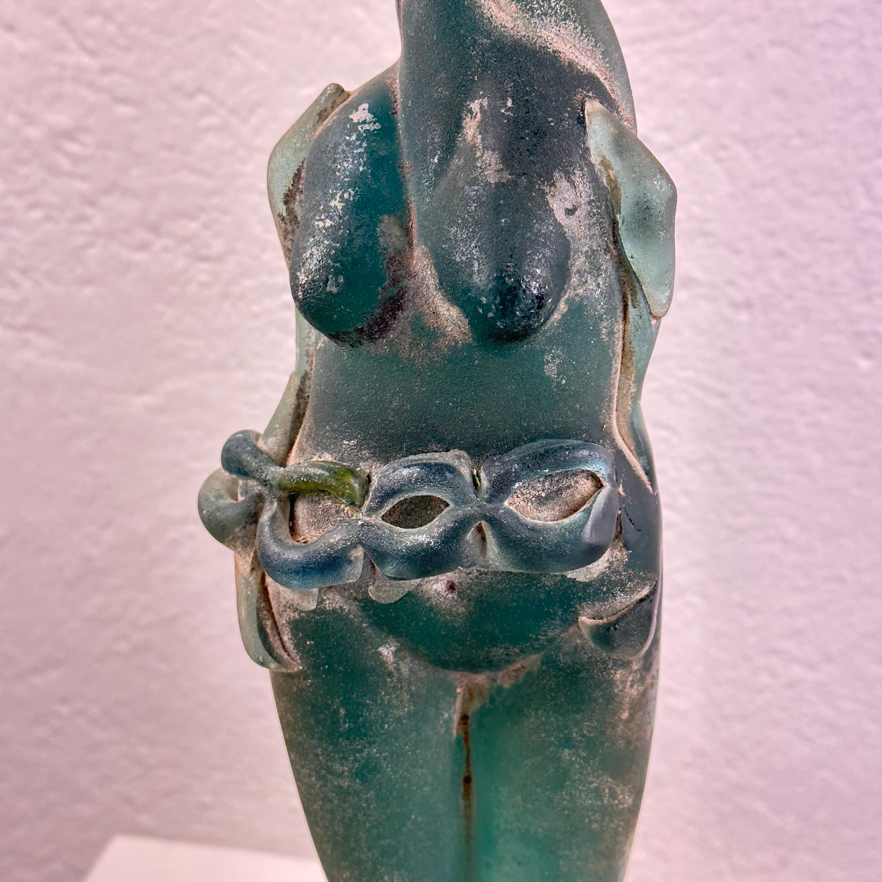 Sehr seltene Archimede Seguso Frauenskulptur aus geätztem Muranoglas, 1930er Jahre im Angebot 3