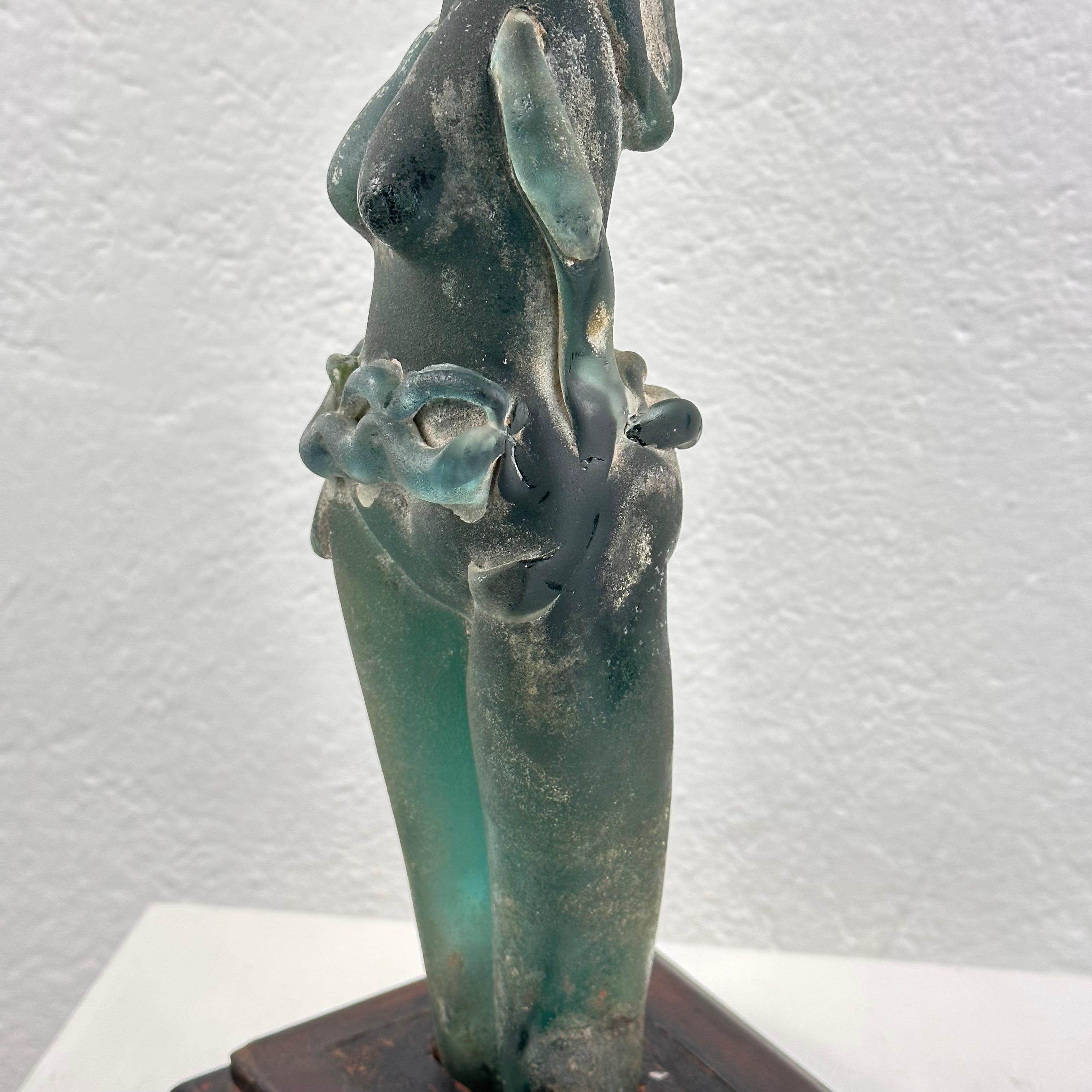 Very Rare Archimede Seguso Etched Murano Glass Woman's Sculpture, 1930s For Sale 6