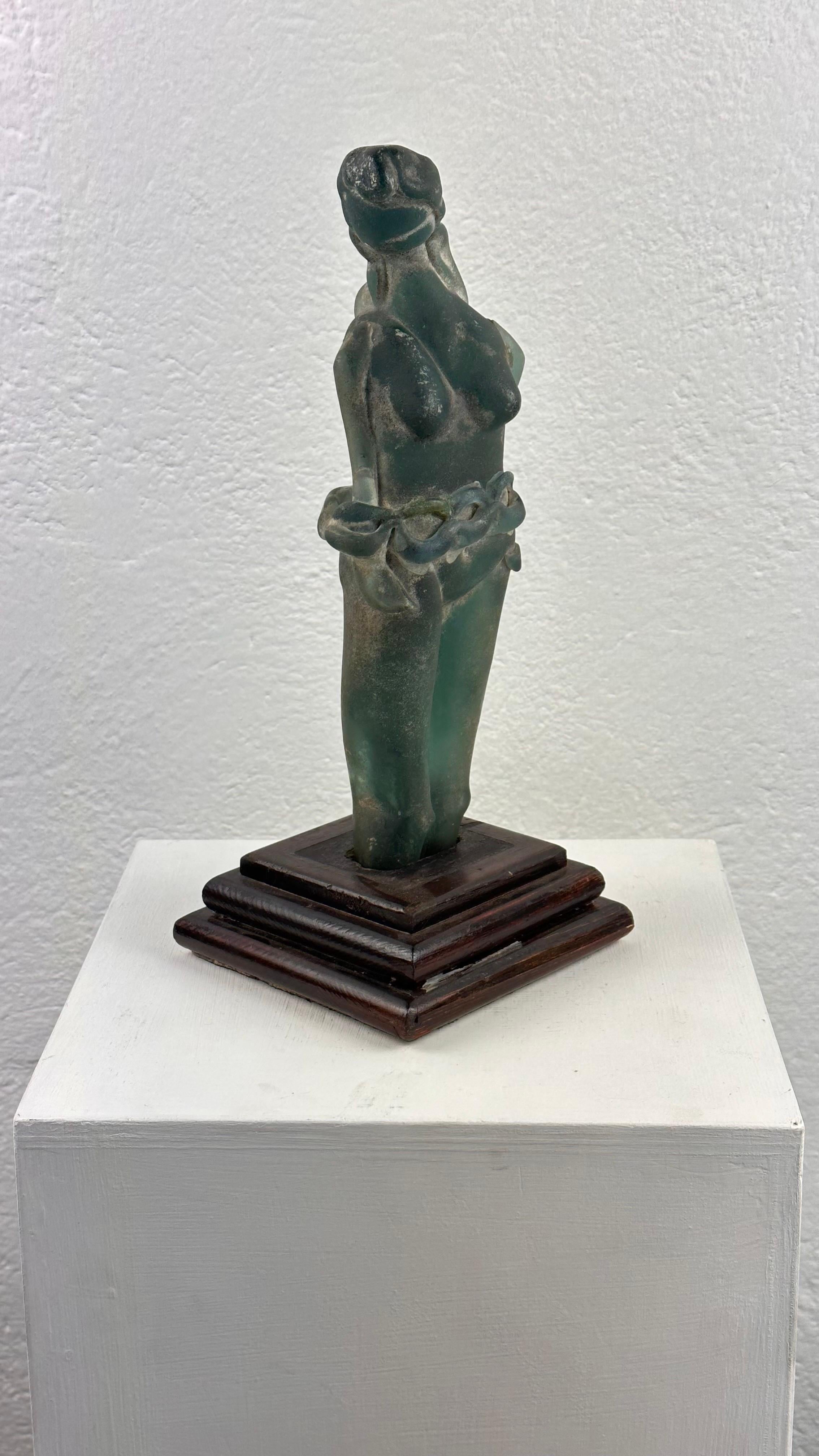 Very Rare Archimede Seguso Etched Murano Glass Woman's Sculpture, 1930s For Sale 10
