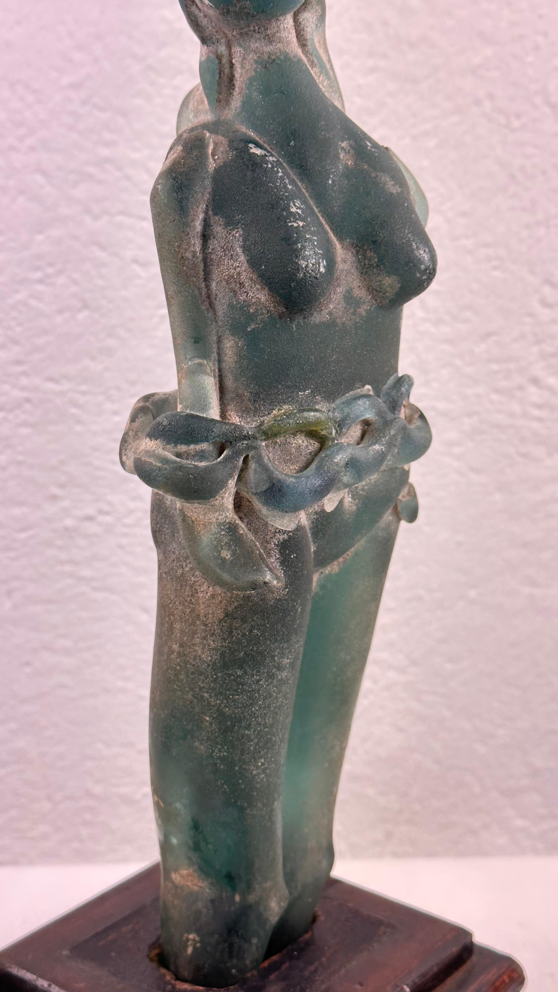 Sehr seltene Archimede Seguso Frauenskulptur aus geätztem Muranoglas, 1930er Jahre im Angebot 11