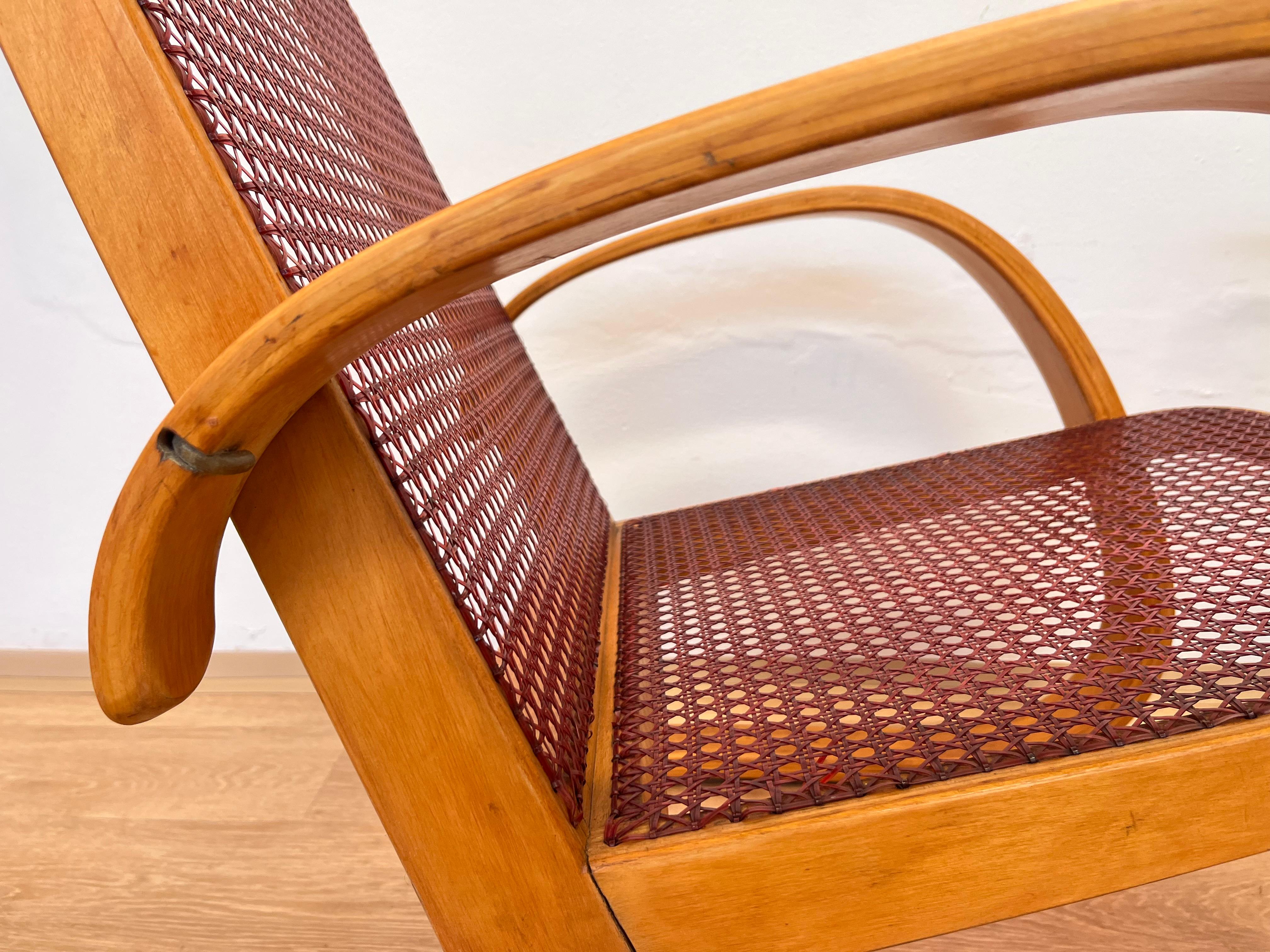 Sillón y mesa MUY RAROS de Miroslav Navrátil para Zdeněk Plesník - Años 40 Checo en venta