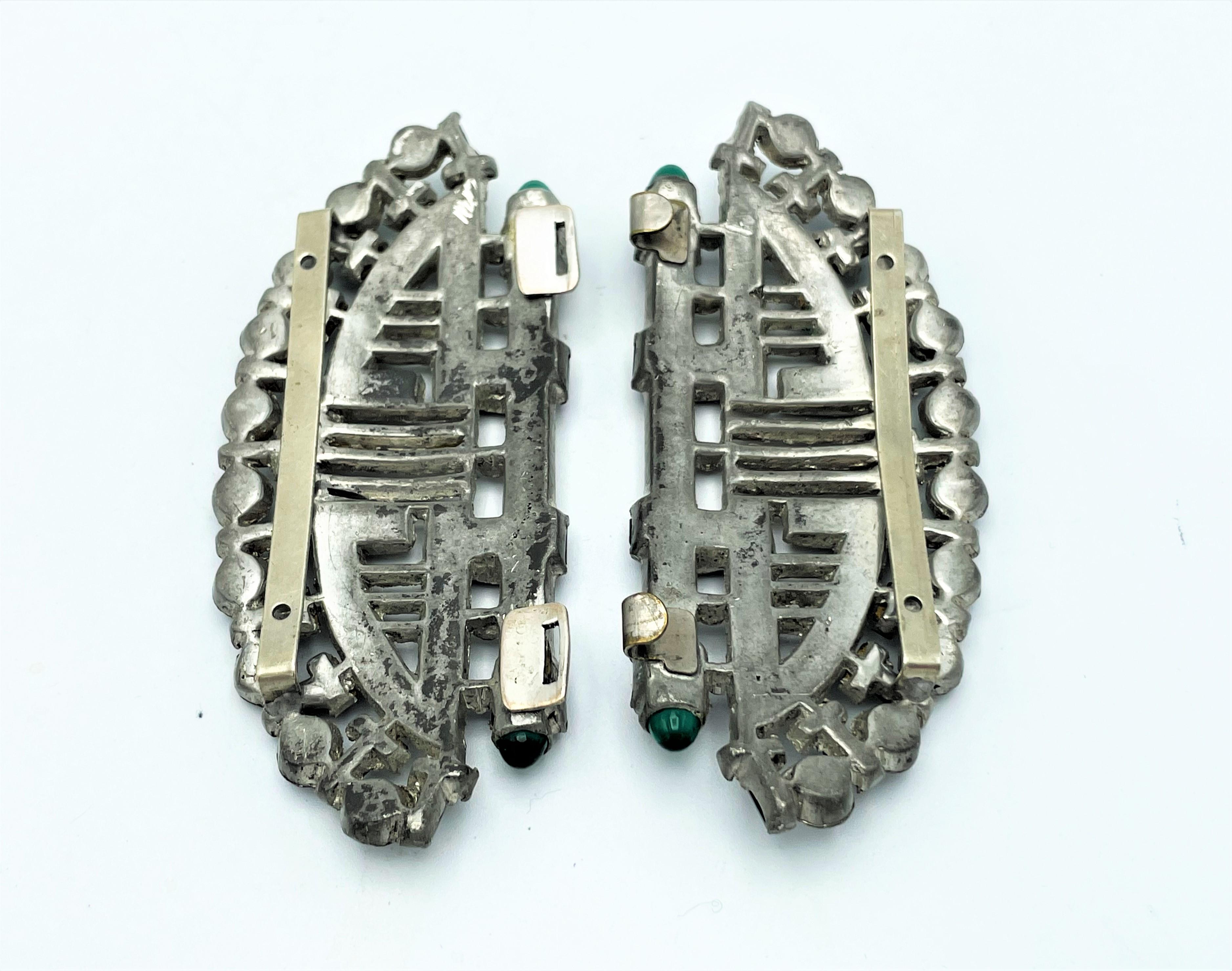 Women's or Men's Very rare art deco belt buckle 1930s/40s France, fully set with rhinestones For Sale