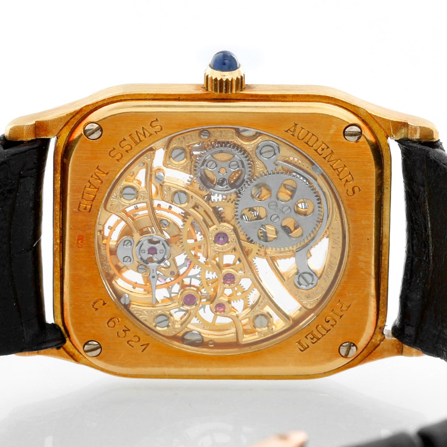 Very Rare Audemars Piguet 18 Karat Yellow Gold Openworked Watch Ref 4386 1