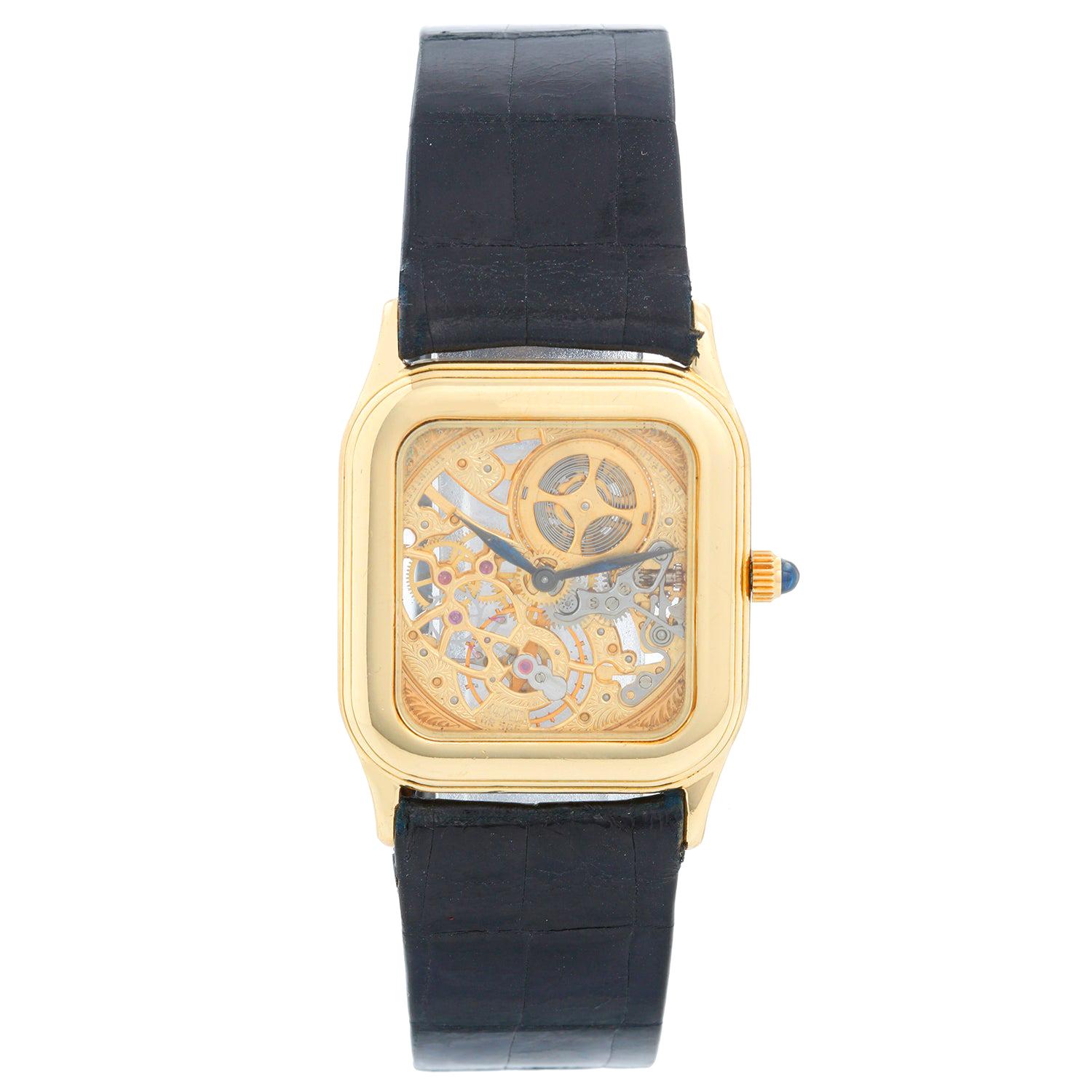 Very Rare Audemars Piguet 18 Karat Yellow Gold Openworked Watch Ref 4386