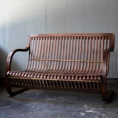 Very Rare Bamboo Bench, Ubunji Kidokoro, Japan, 1930s