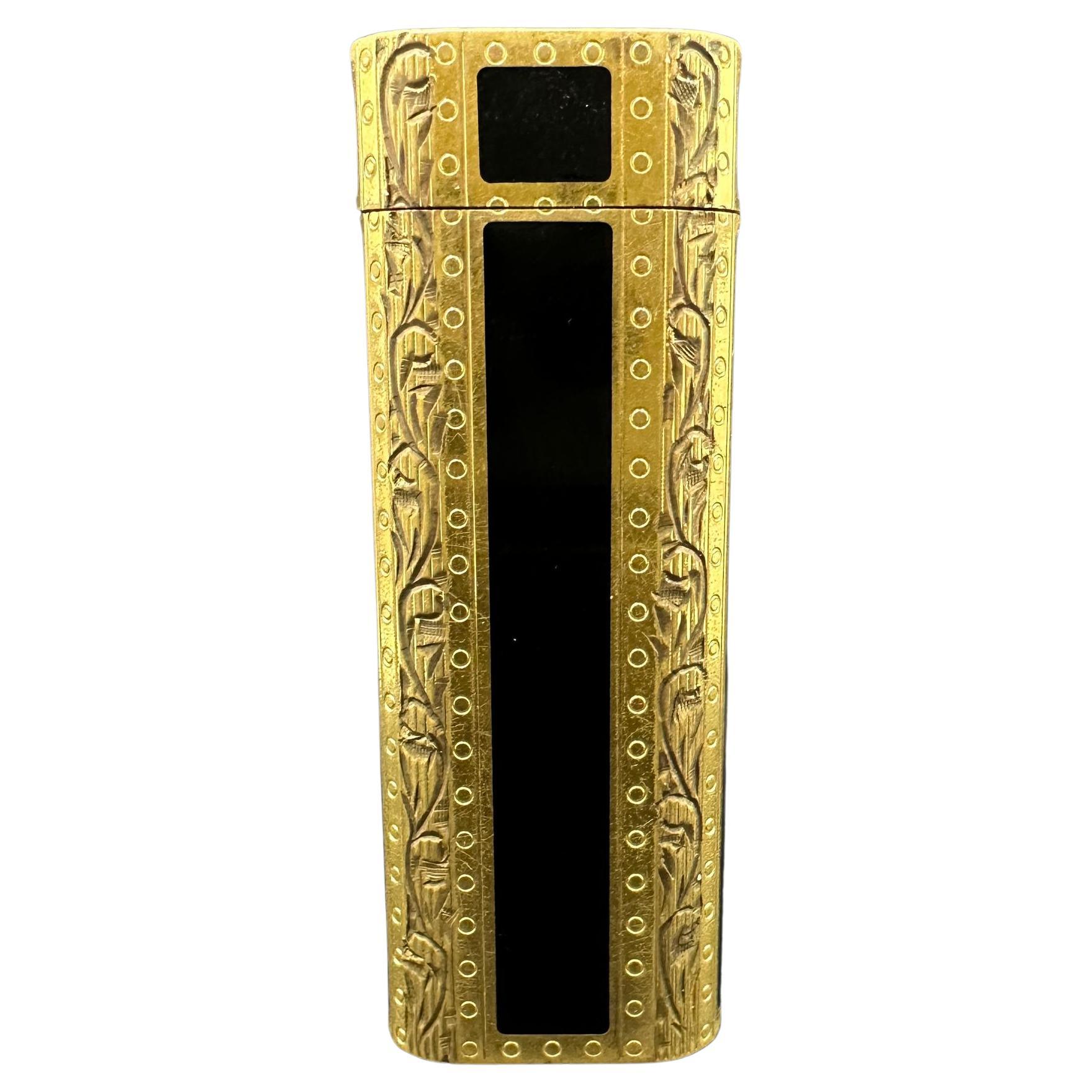 Very Rare Baroque Cartier “Royking“ 18 K Gold Inlay & Black Lacquer