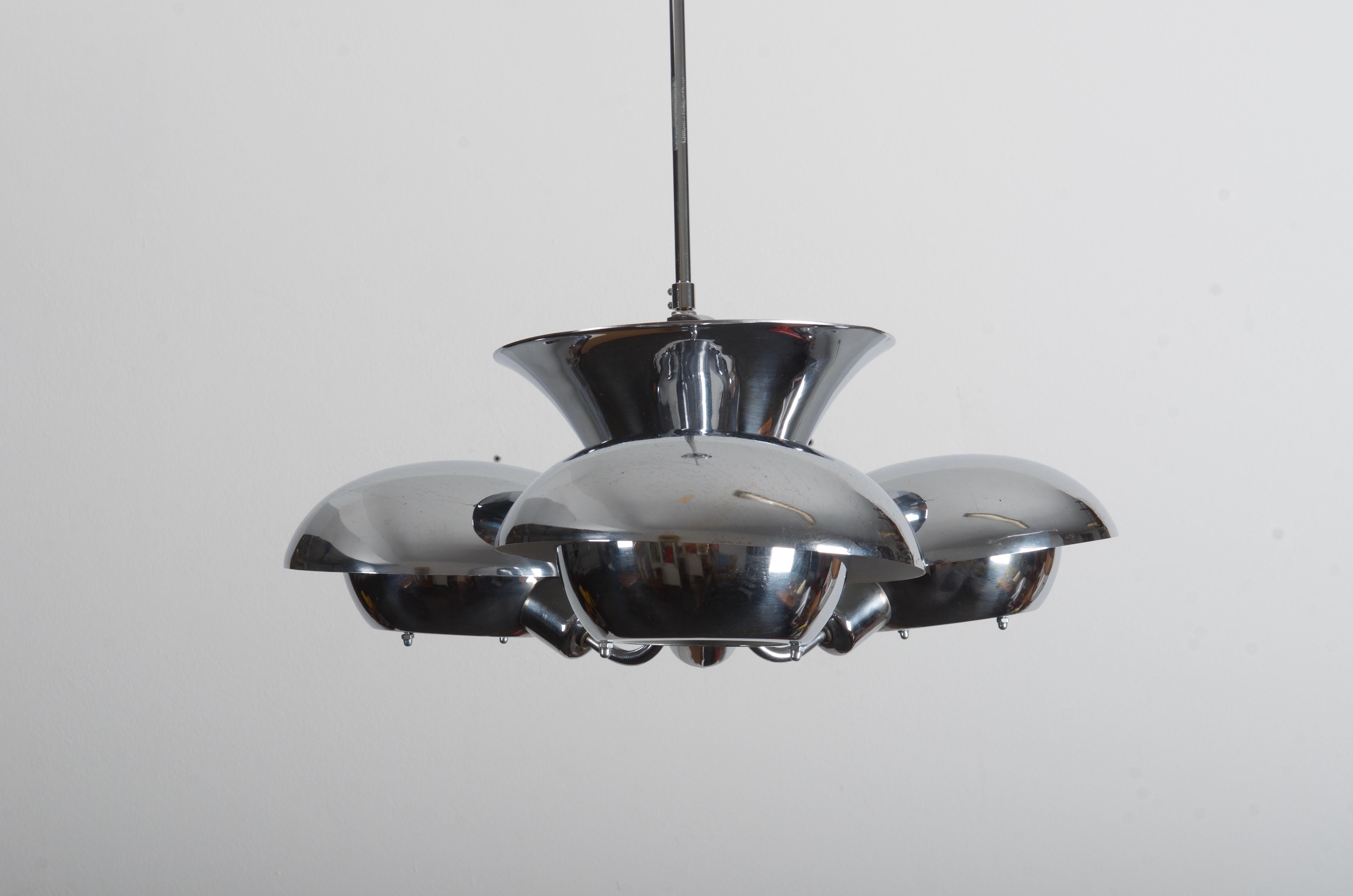 Very Rare Bauhaus Chandelier by Franta Anýž In Good Condition For Sale In Vienna, AT