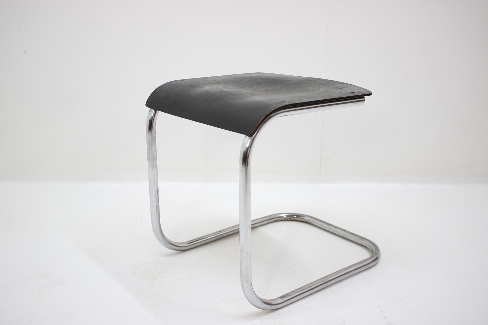 Very Rare Bauhaus Chrome Stool or Mart Stam, 1930s In Good Condition For Sale In Praha, CZ