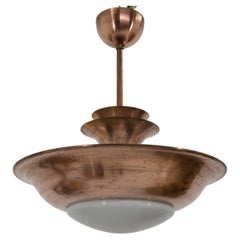 Very Rare Bauhaus Copper Chandelier by IAS, 1930s