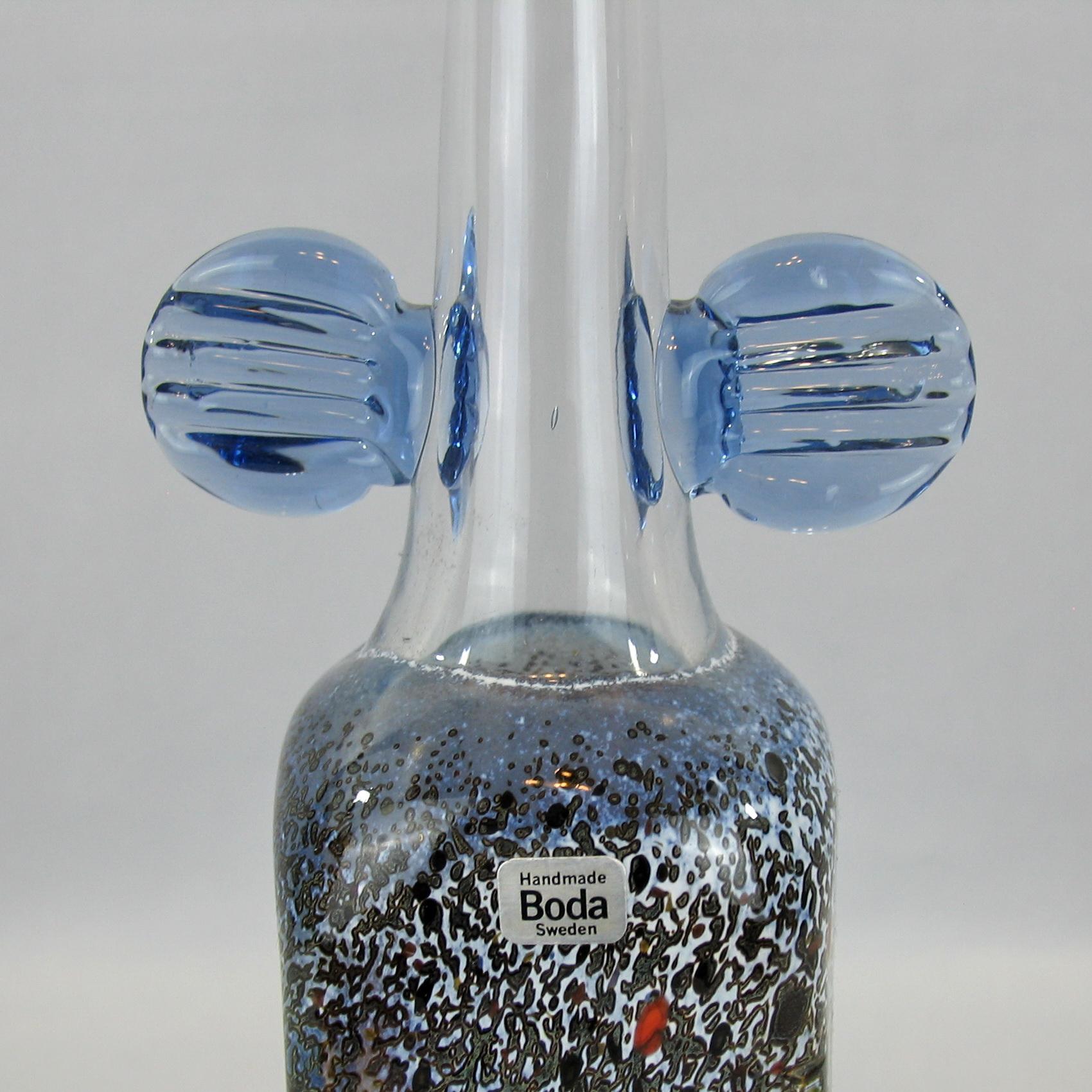 Late 20th Century Very Rare Bertil Vallien Atelje Glass Vase, Sweden, 1970s For Sale