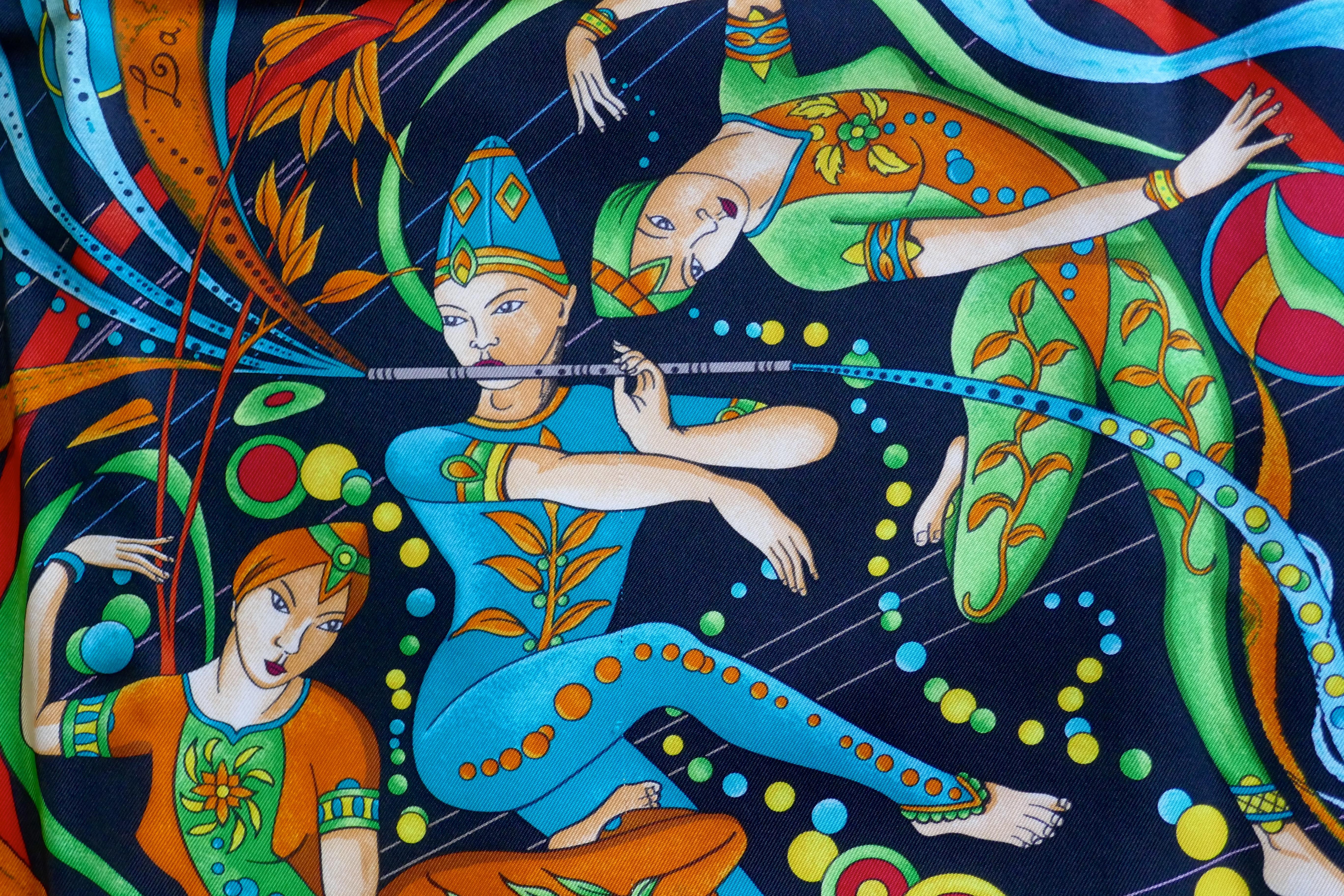 Very Rare Black Hermes “La Danse Du Cosmos” Silk Scarf by Zoe Pauwels first issued in 2007


Vibrant Colours: Black and Orange and Blue, Multi-coloured.
Worn Once and safely stored away in its box and acid free paper 
It is as crisp as the day of