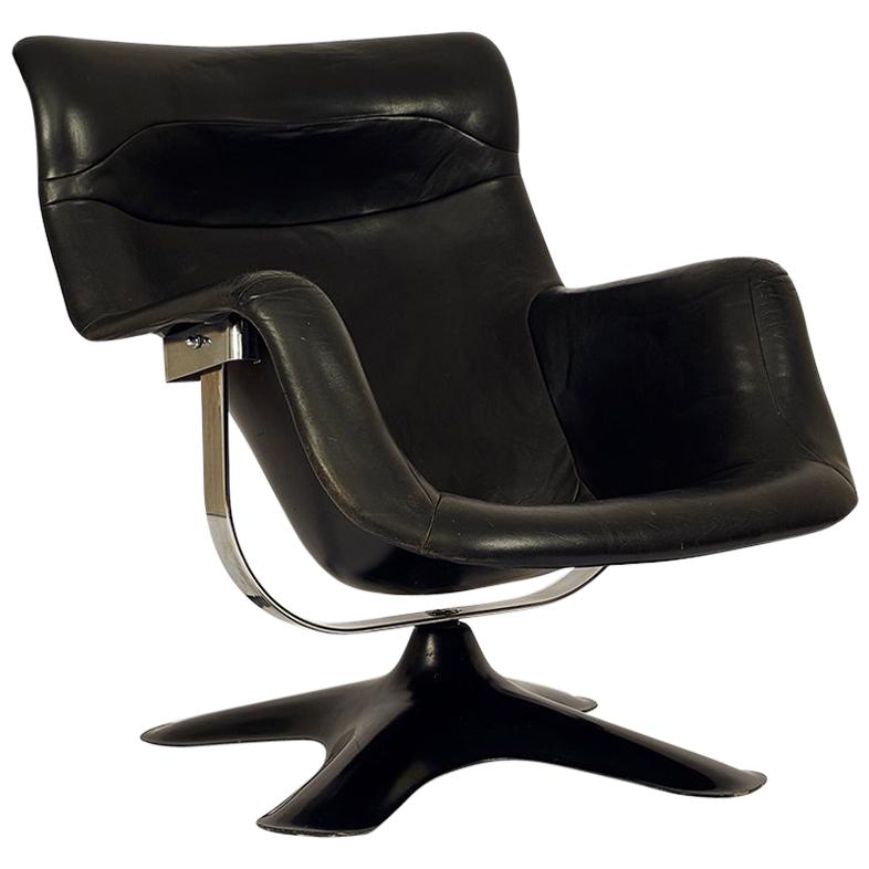 Very Rare Black Midcentury Karuselli Chair by Yrjö Kukkapuro for Haimi, 1960s For Sale