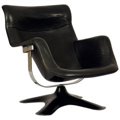 Very Rare Black Midcentury Karuselli Chair by Yrjö Kukkapuro for Haimi, 1960s