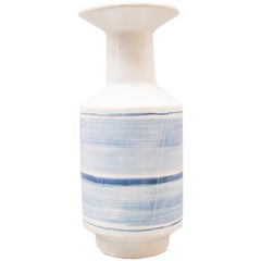 Very Rare Blue Studio Ceramic Vase by the Polish Artist Wladyslaw Flis, 1980s