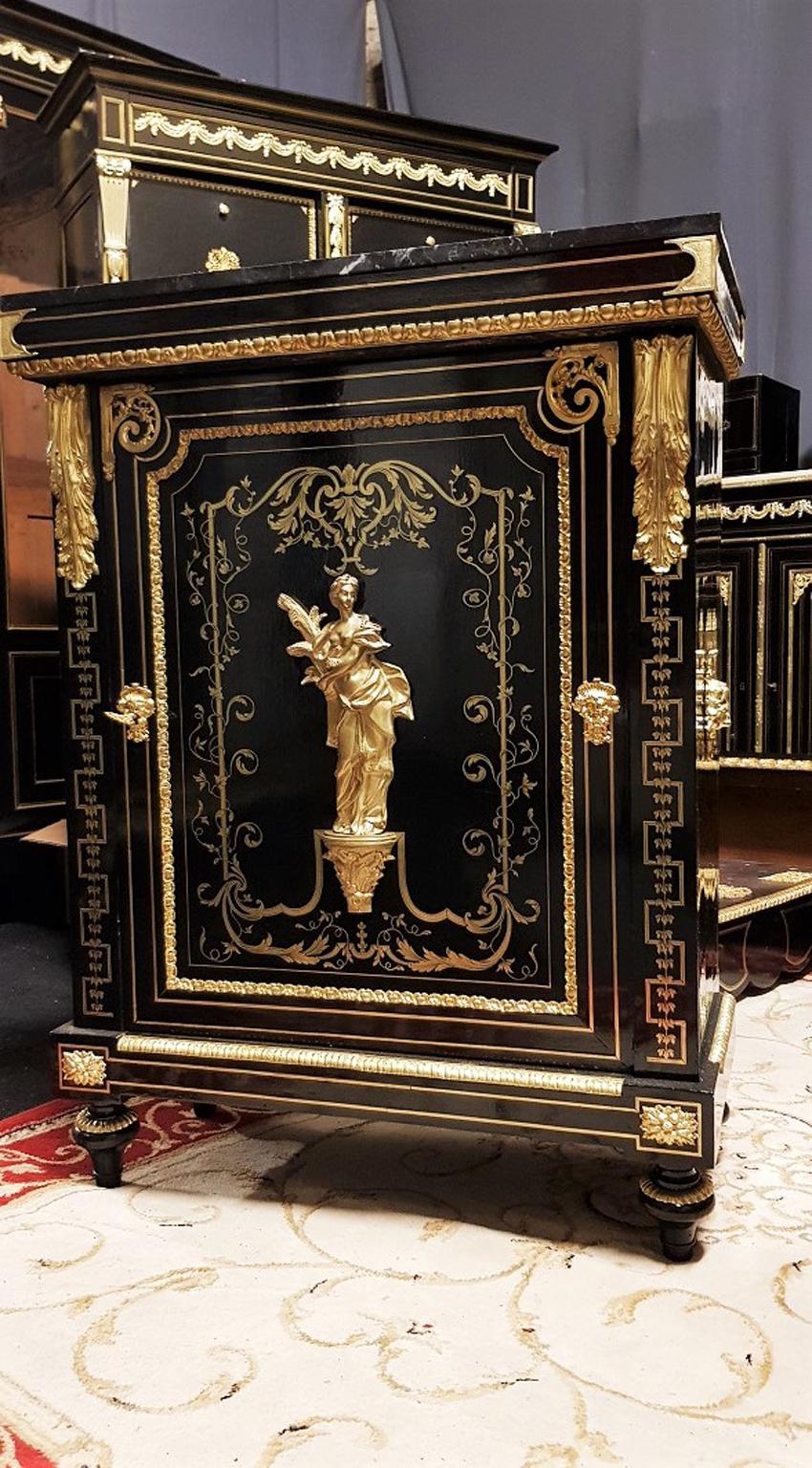 French Very Rare Boulle Cabinet Signed  Befort Jeune, Napoleon III France 1851