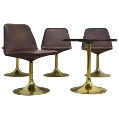 Very Rare Brass Lounge Set by Börje Johansson for Johansson Design, 1970s