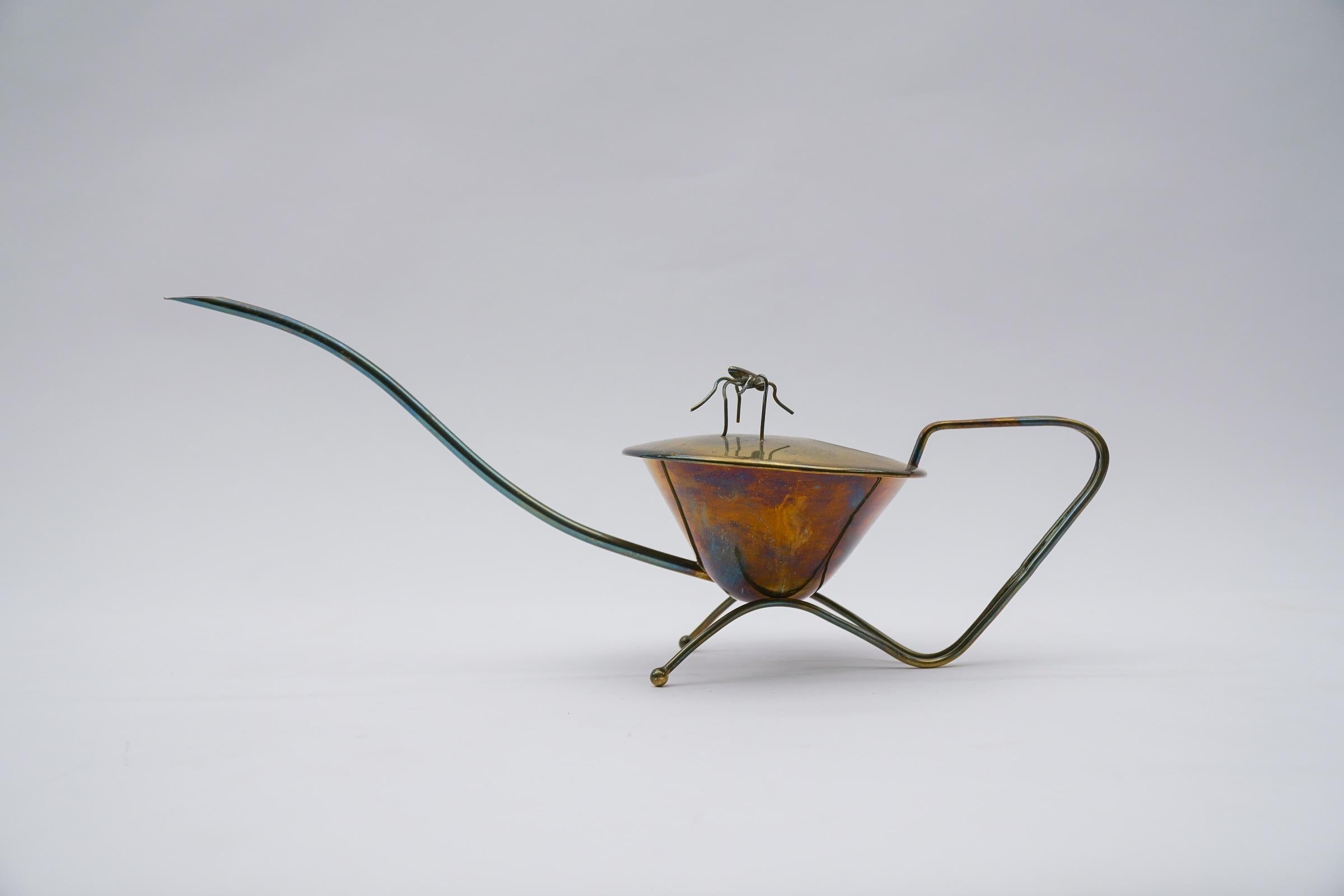 Very Rare Brass Watering Can with Movable Spider, 1950s, Austria For Sale 7