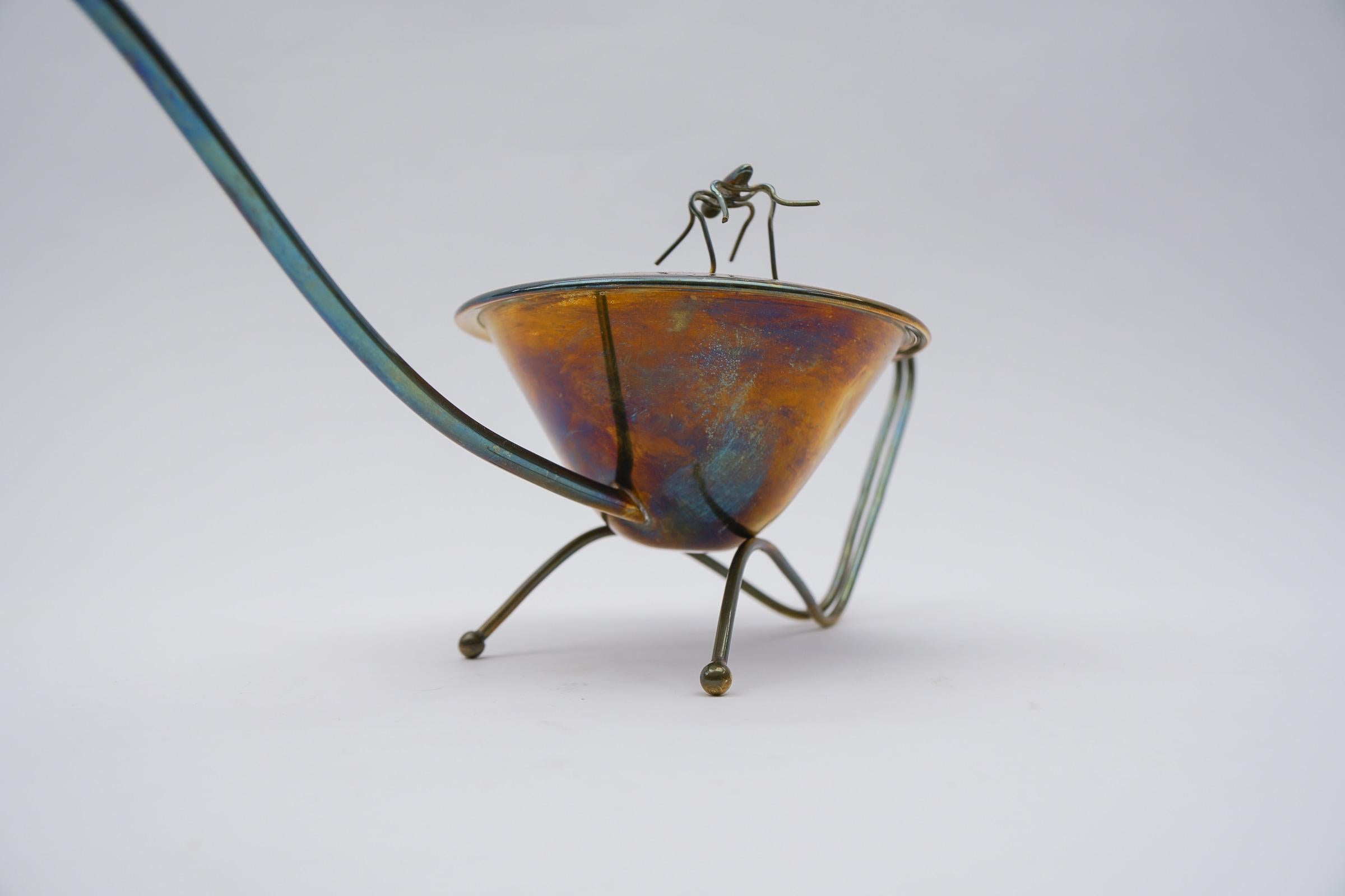 Mid-20th Century Very Rare Brass Watering Can with Movable Spider, 1950s, Austria For Sale
