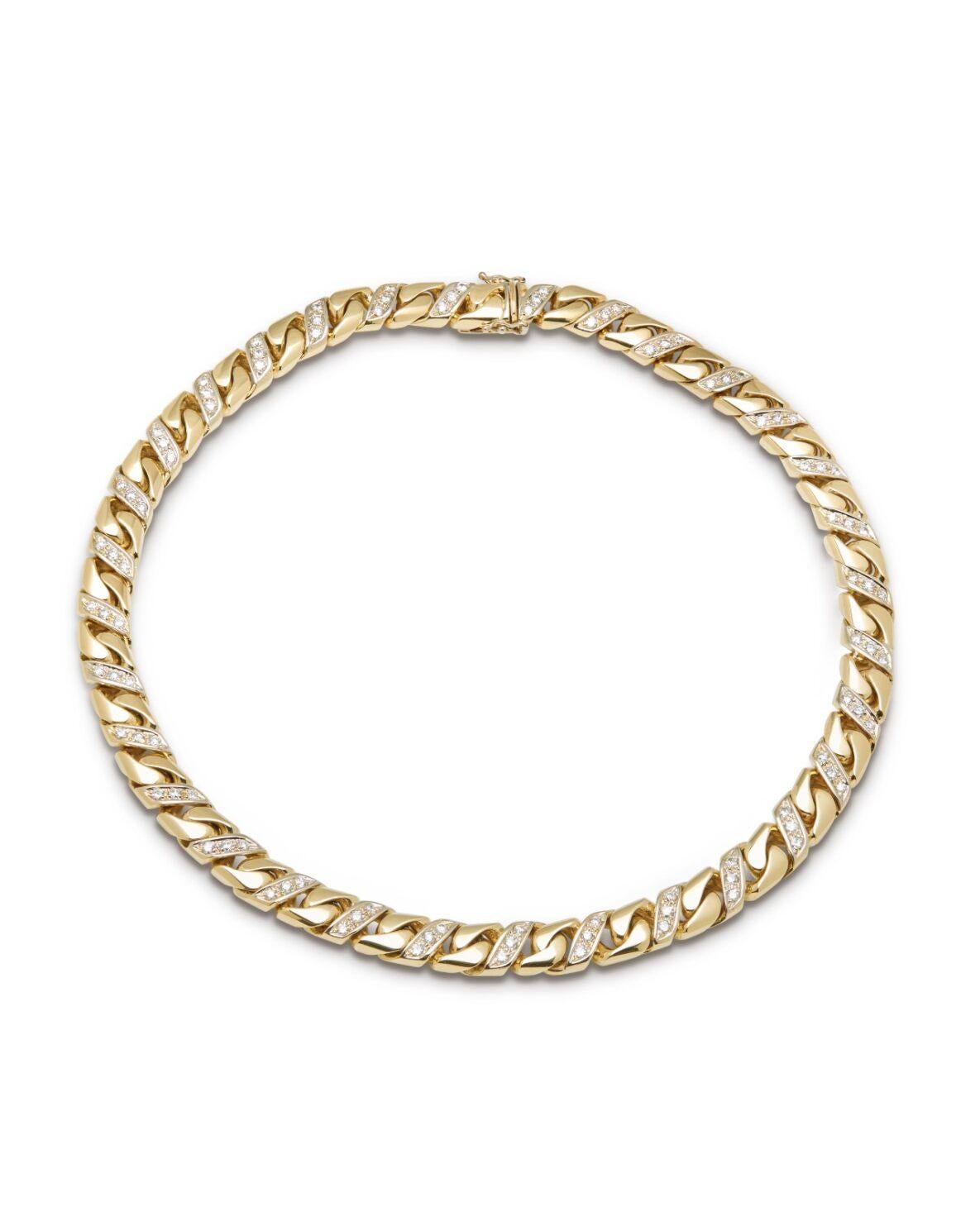 Brilliant Cut Very Rare Bulgari Diamond Curb necklace Circa 2000