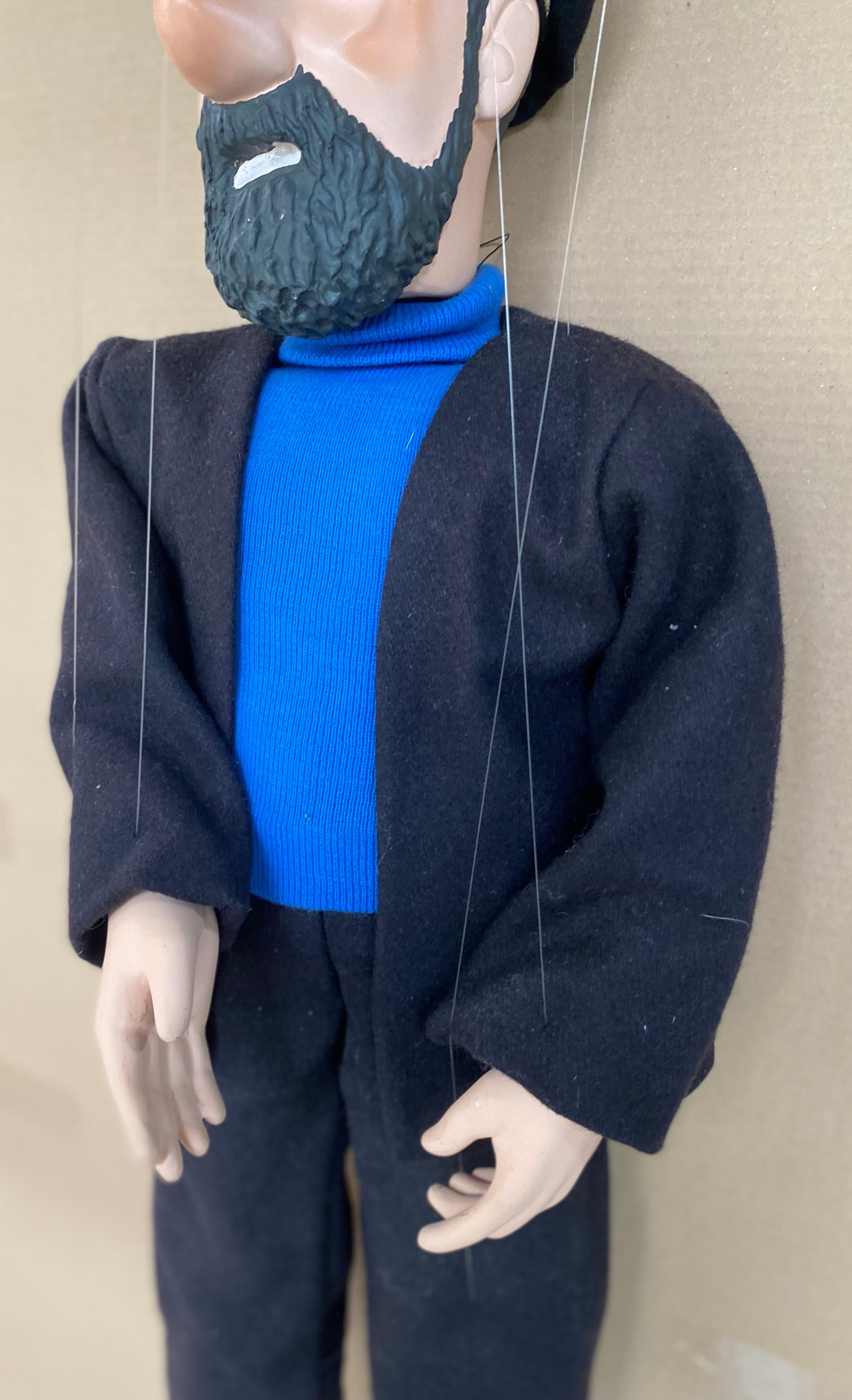 Sehr seltene Kapitän Haddock Puppe Hergé, Georges Remi im Zustand „Gut“ im Angebot in Saint ouen, FR