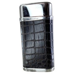 Very Rare Cartier Crocodile Skin Pattern Engraved Lighter in Rare Condition